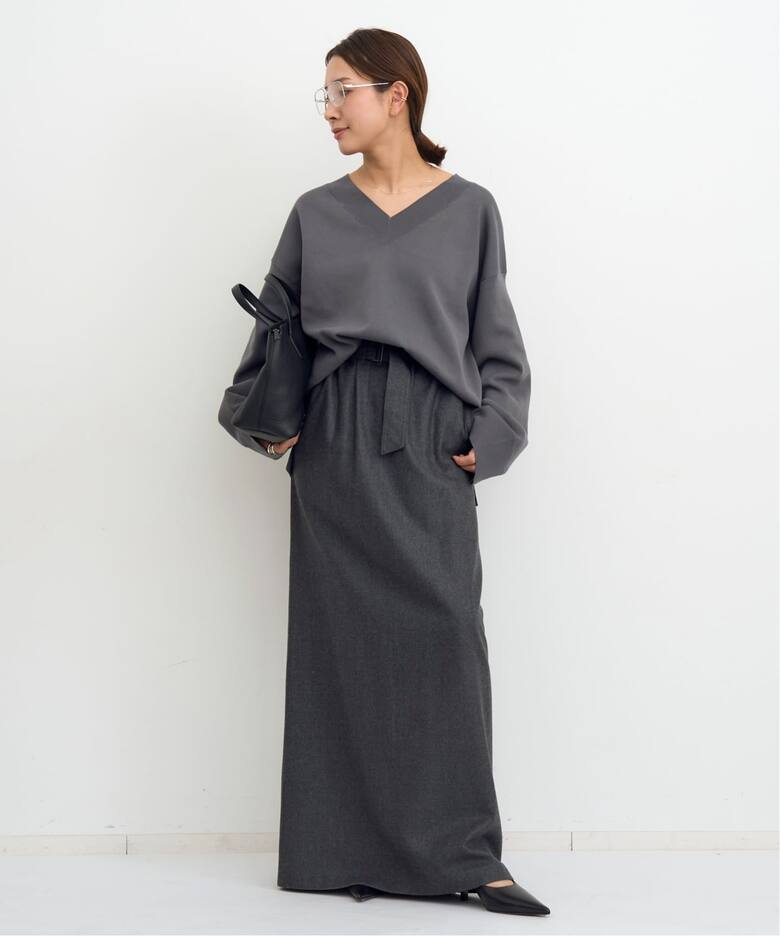 18G SMOOTH V-NECK KNIT（ニット／セーター）｜L