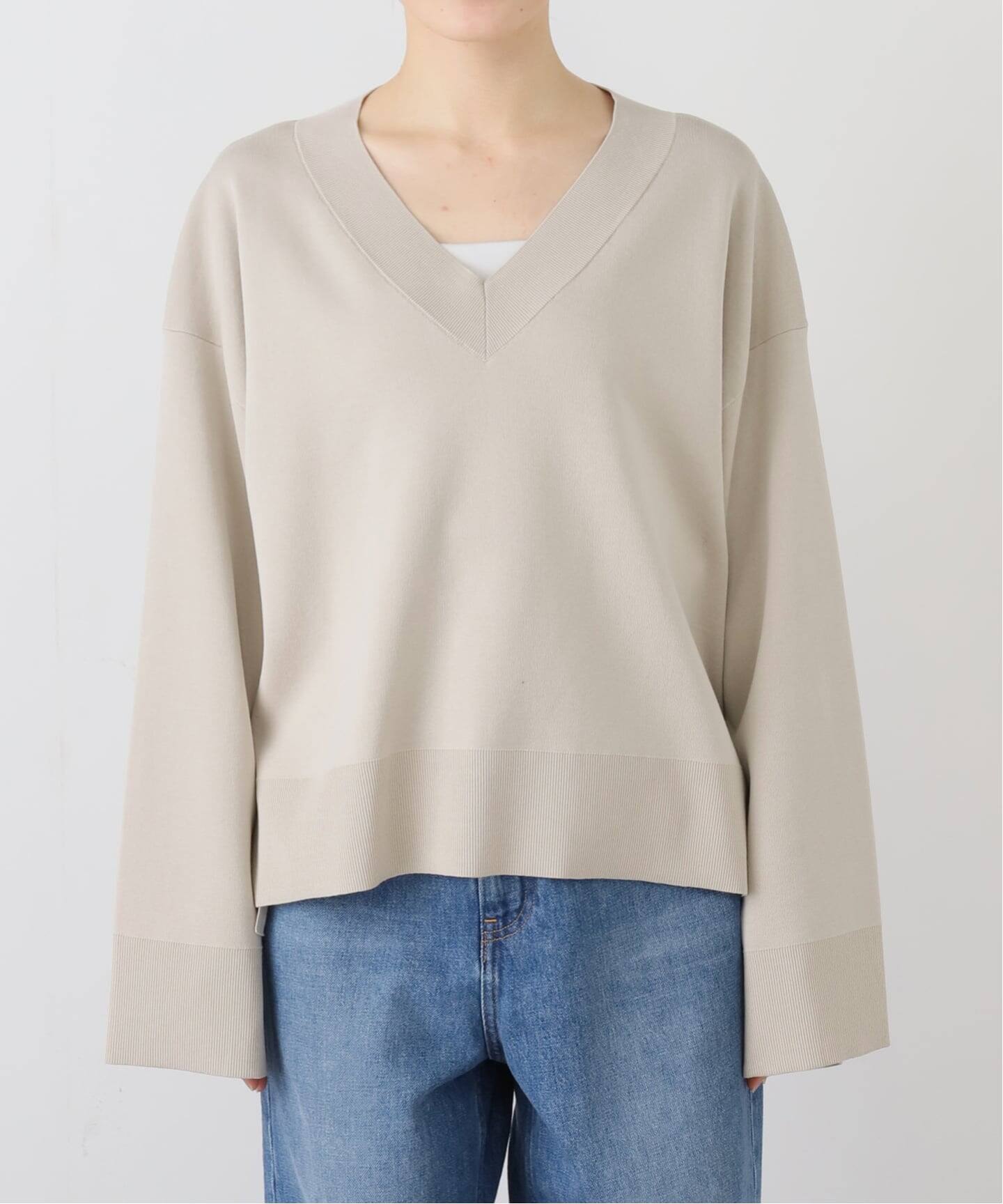 18G SMOOTH V-NECK KNIT（ニット／セーター）｜L'Appartement