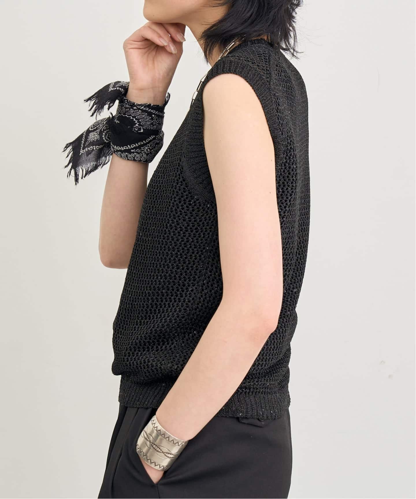 SEQUIN MESH KNIT TOP（ニット／セーター）｜L'Appartement