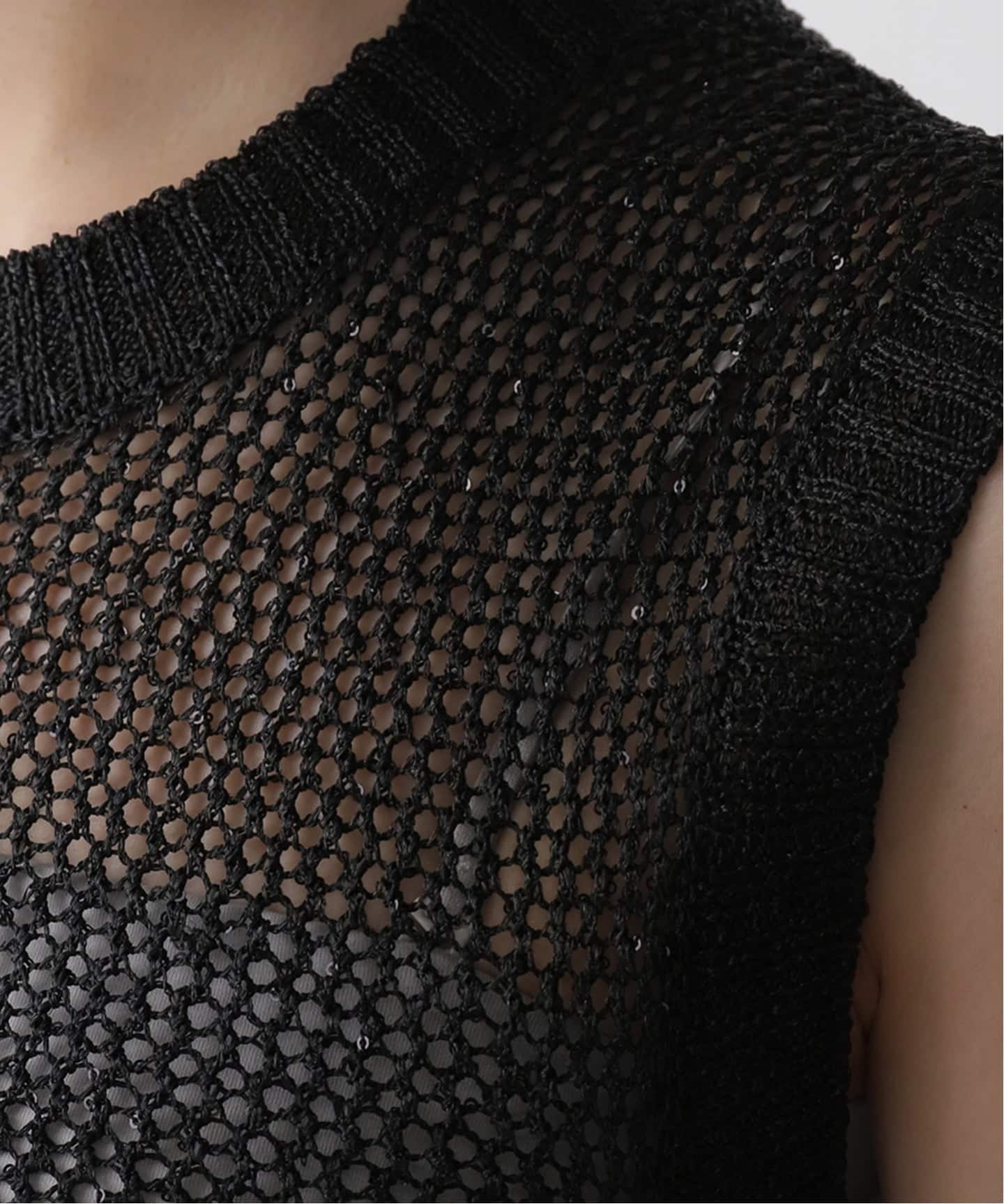 L'Appartement　Mesh Knit SEQUIN MESH KNIT TOP（ニット／セーター）｜L'Appartement