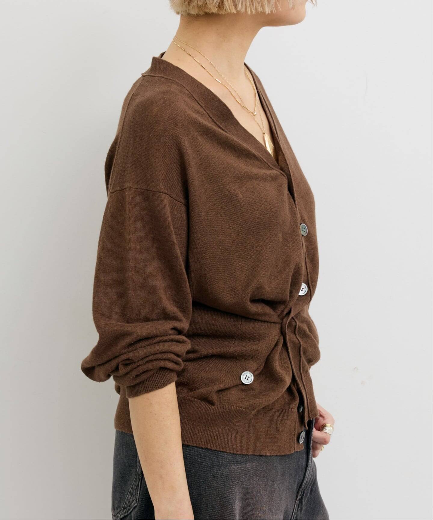LINEN OVERSIZED 2WAY CARDIGAN（カーディガン）｜L'Appartement