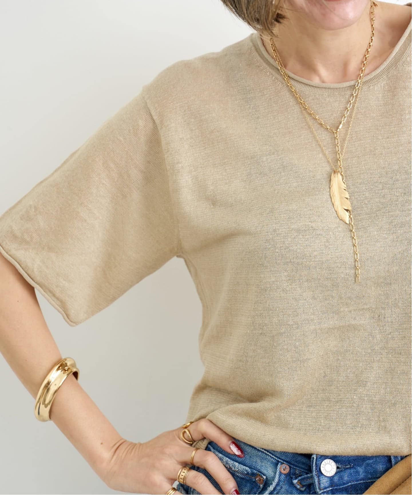 LINEN SHORT SLEEVE KNIT（ニット／セーター）｜L'Appartement