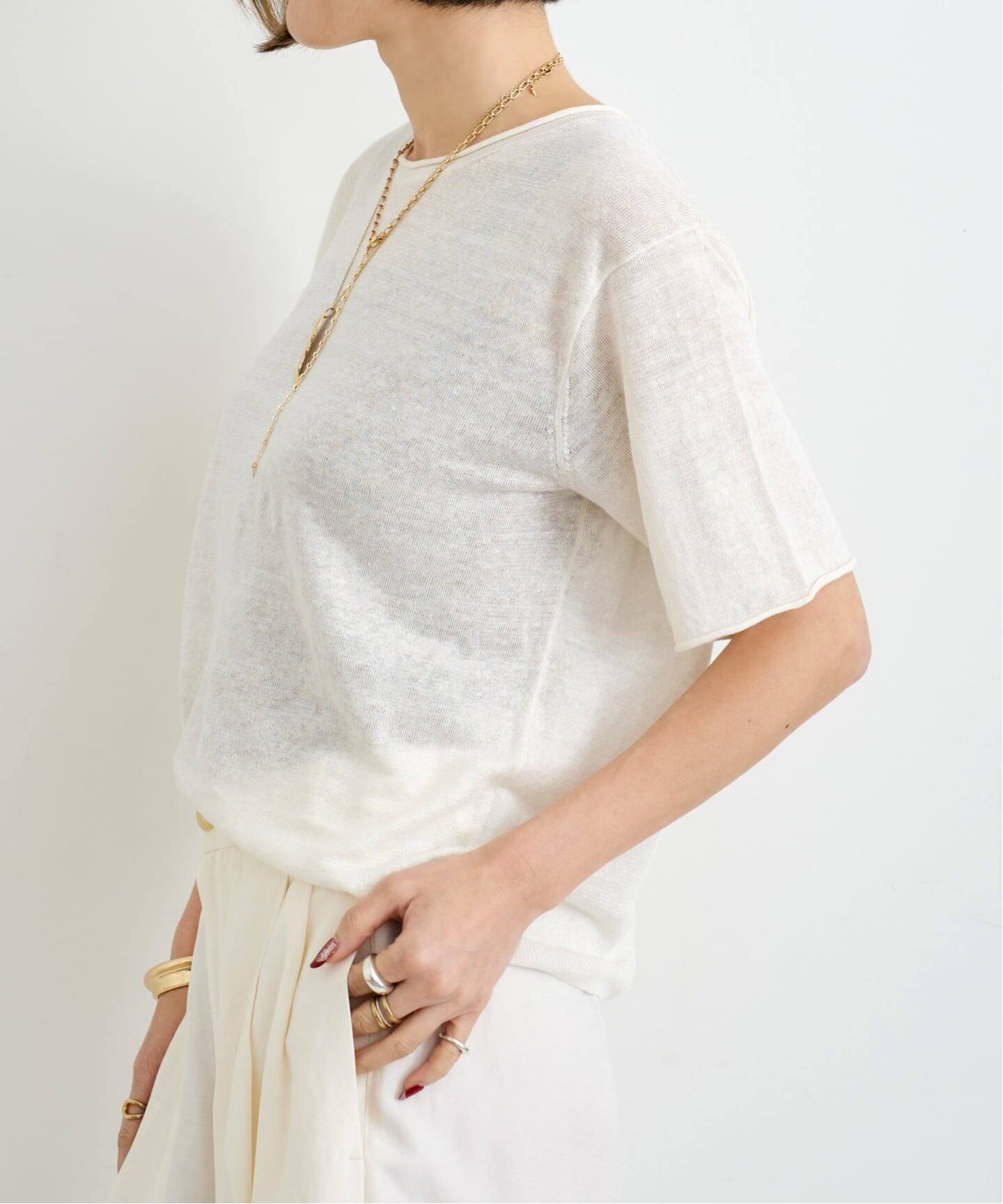 LINEN SHORT SLEEVE KNIT（ニット／セーター）｜L'Appartement
