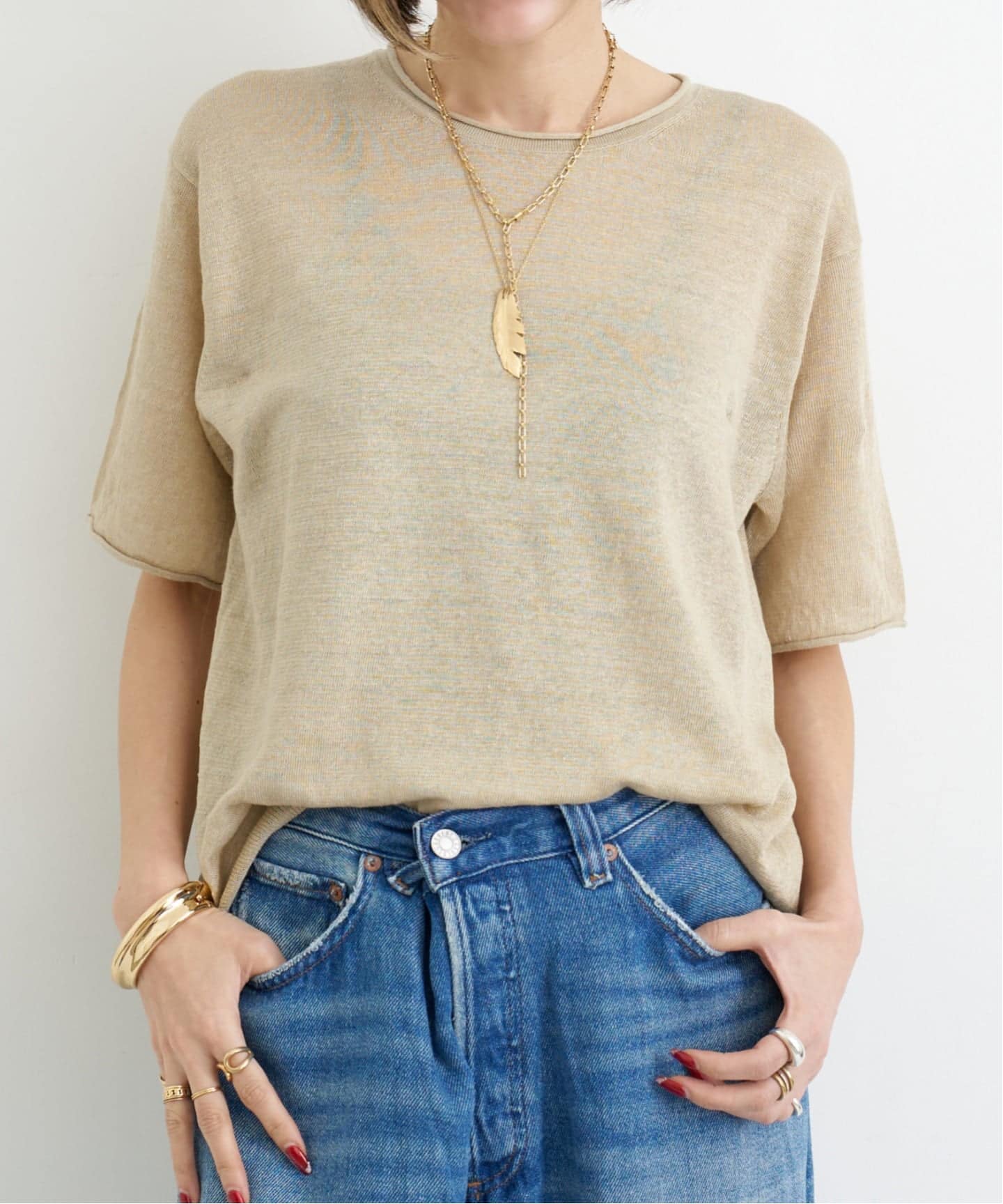 LINEN SHORT SLEEVE KNIT（ニット／セーター）｜L'Appartement