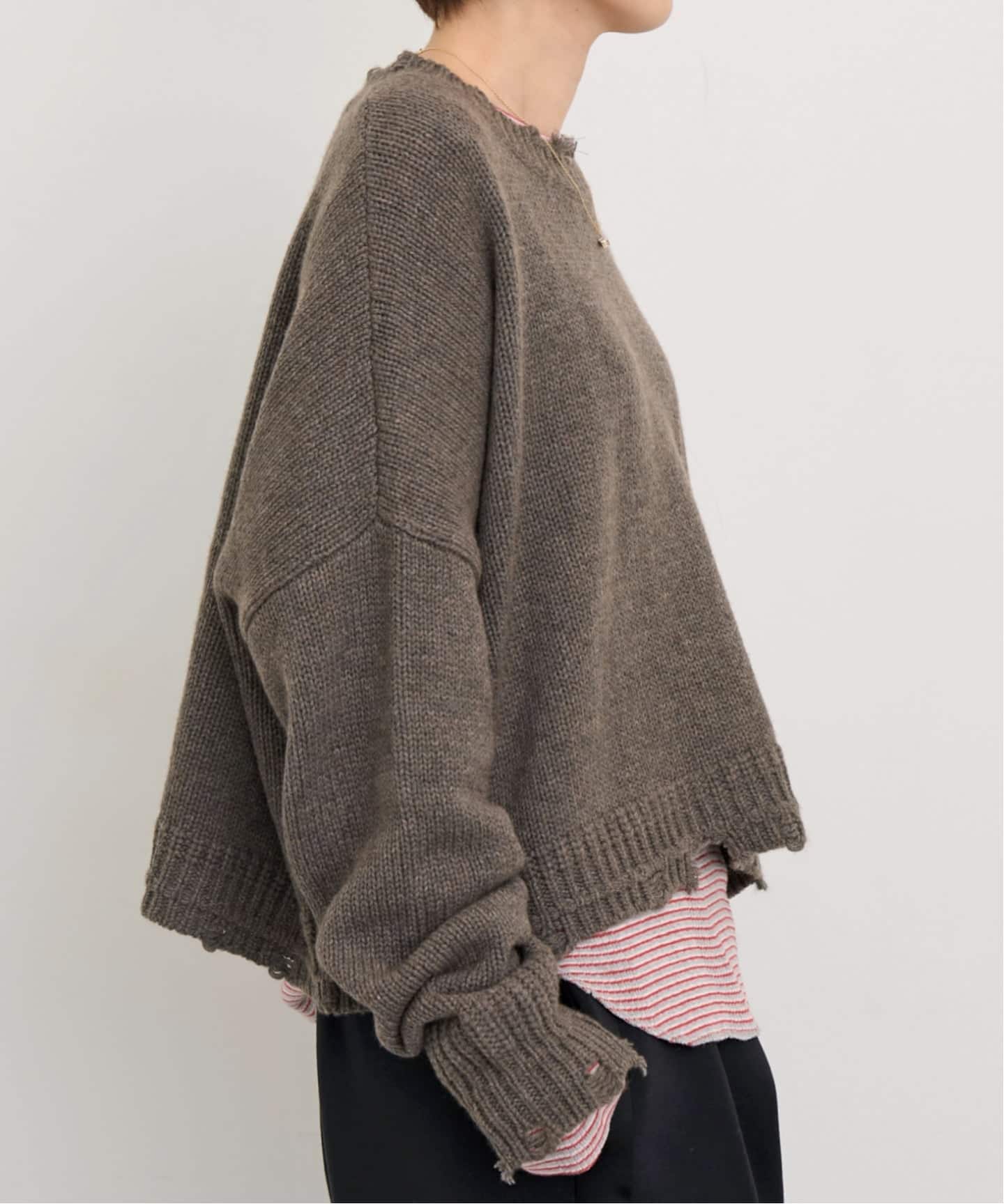 GOOD GRIEF!/グッド グリーフ】 DAMAGED KNIT TOP（ニット／セーター