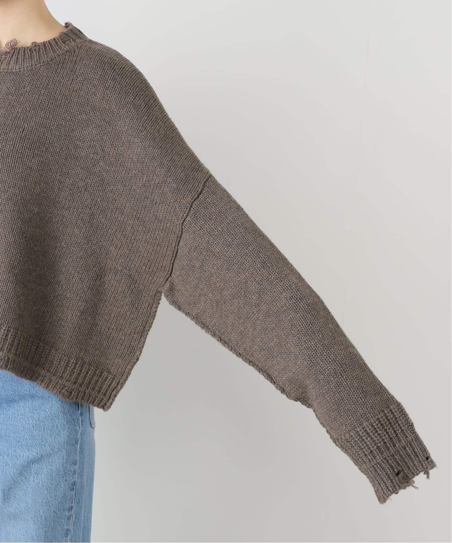 GOOD GRIEF!/グッド グリーフ】 DAMAGED KNIT TOP（ニット／セーター