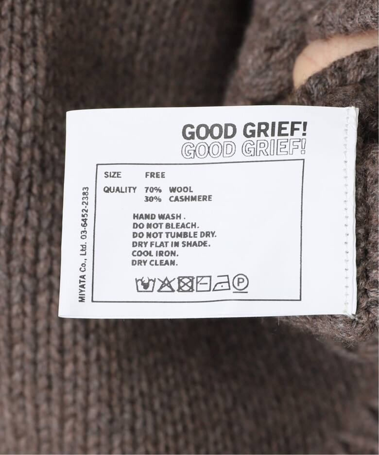 GOODGRIEF】DEUXIEME CLASSE 取り扱い 20080560011630 Cashmere Logo  