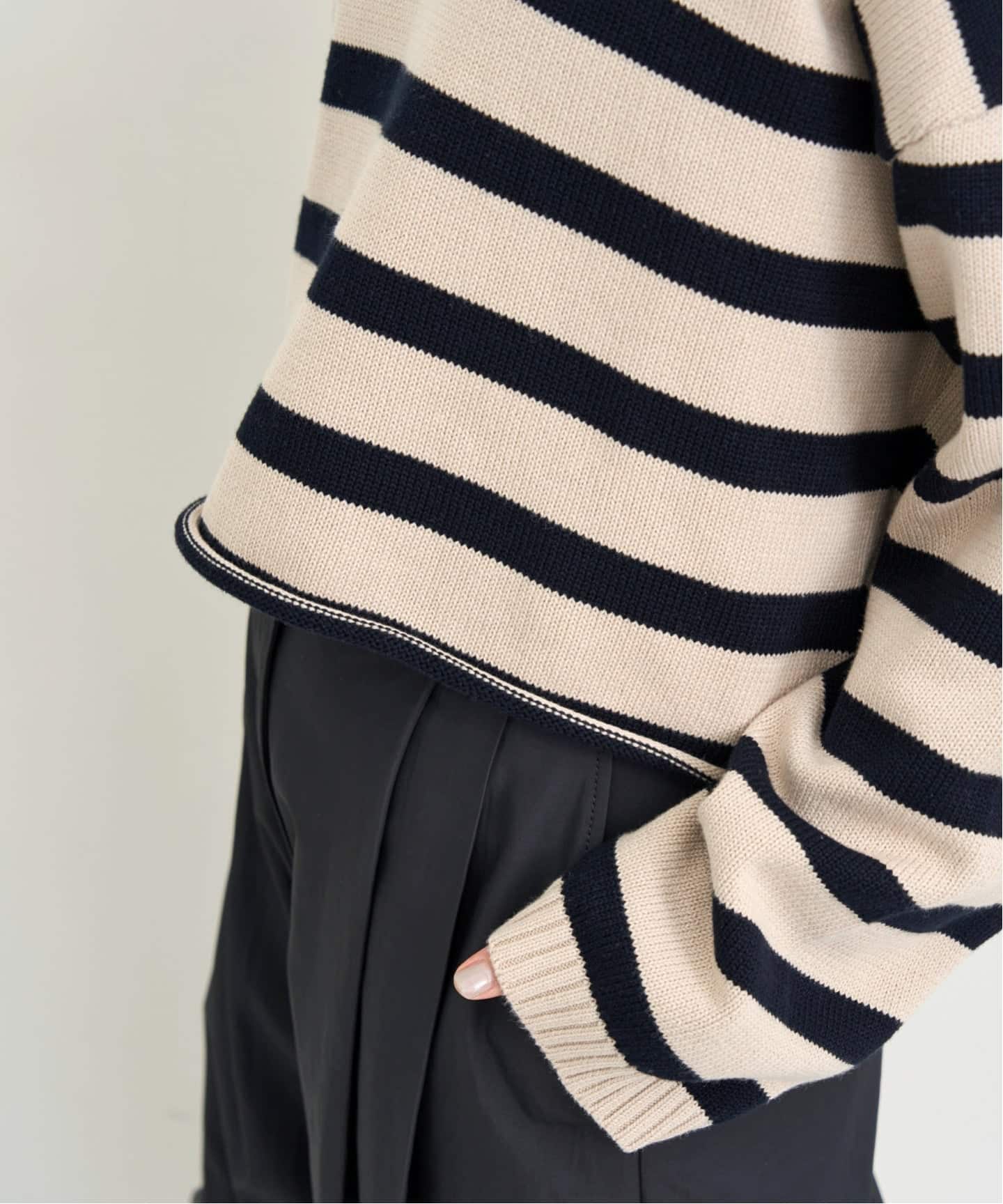 DENIMIST/デニミスト】 Cropped Stripe Sweater(ニット DENIMIST/デニミスト】 Cropped Stripe Sweater(ニット