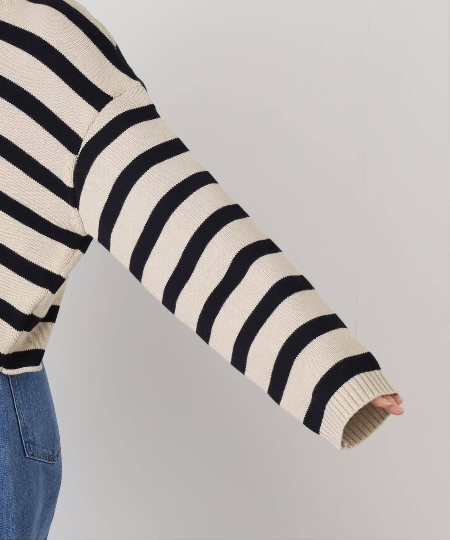 DENIMIST/デニミスト】 Cropped Stripe Sweater(ニット DENIMIST/デニミスト】 Cropped Stripe Sweater(ニット