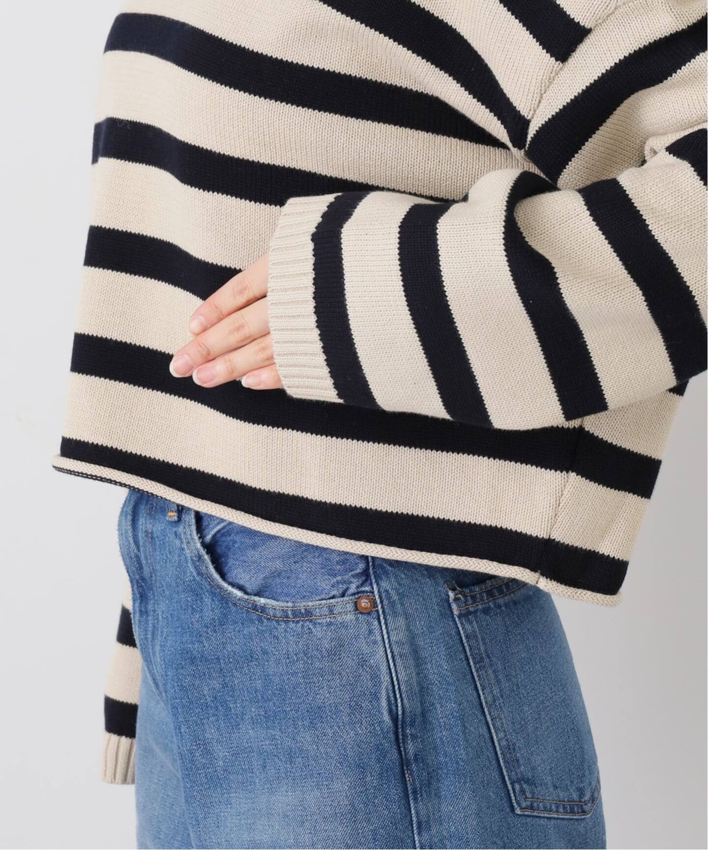 DENIMIST/デニミスト】 Cropped Stripe Sweater(ニット DENIMIST/デニミスト】 Cropped Stripe Sweater(ニット