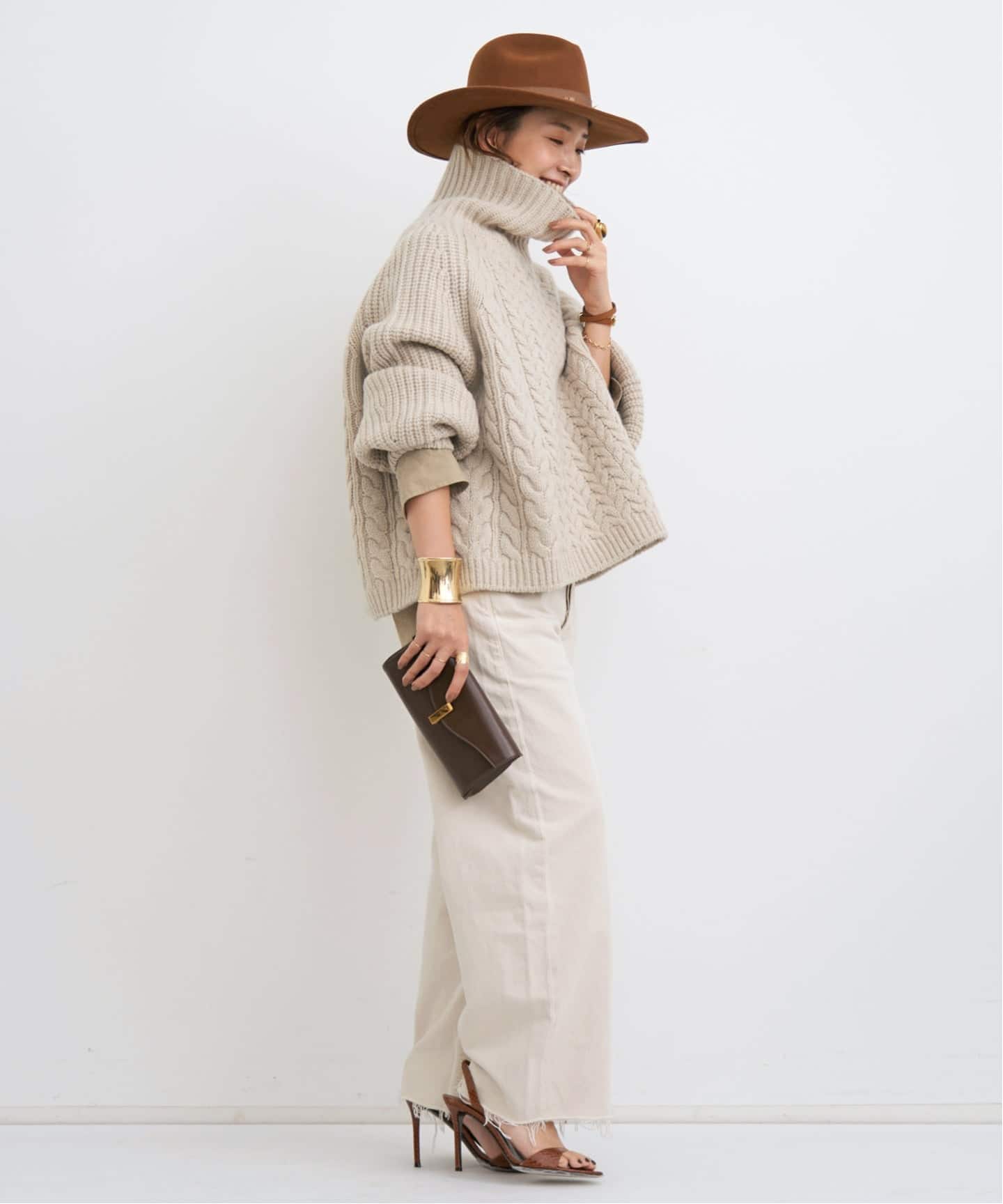 edit & co./エディットアンドコー】 Mixed Cable Aran Sweater（ニット