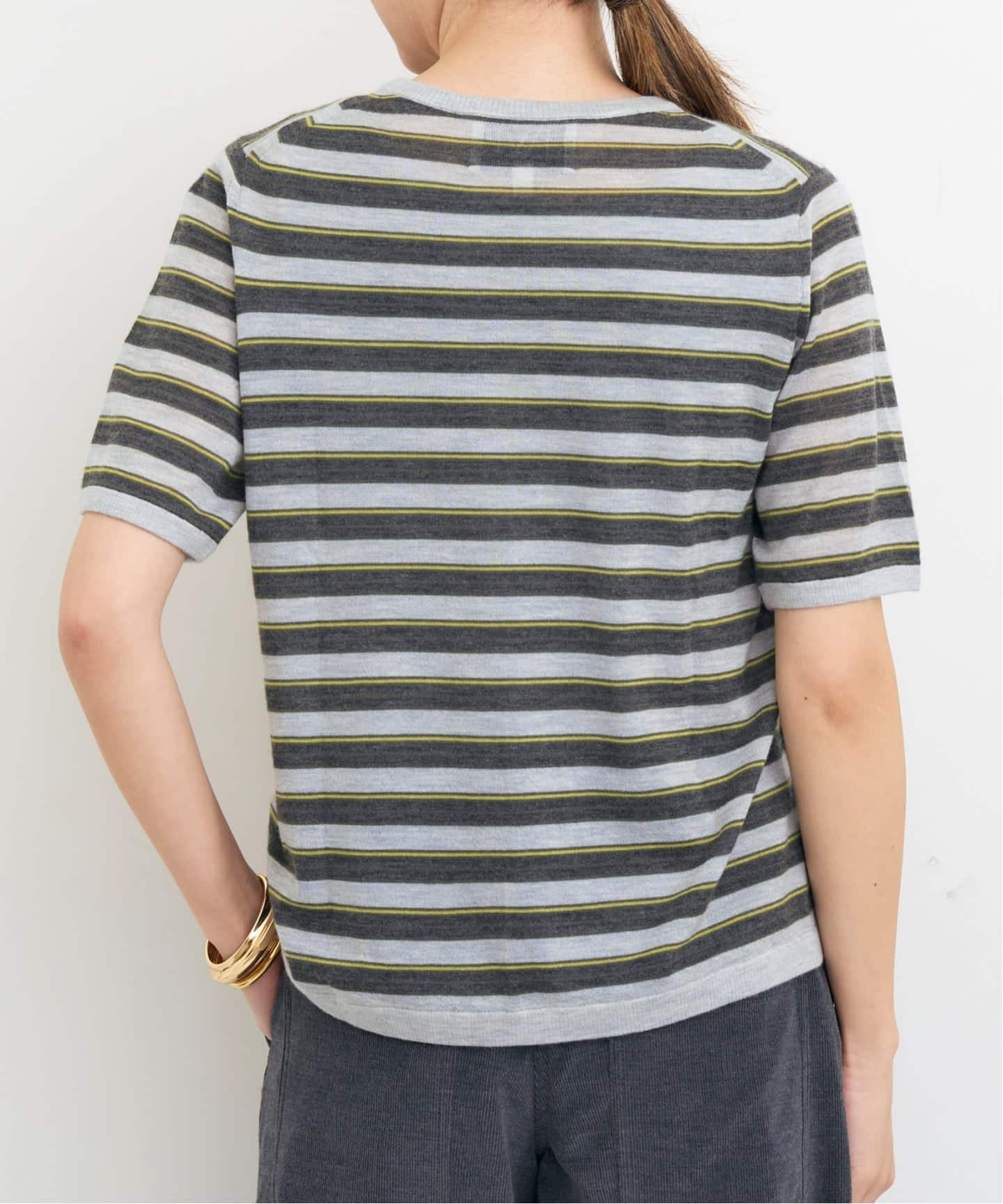 TWP/ティー ダブル ピー】 STRIPED TRUE CREWNECK KNIT（ニット