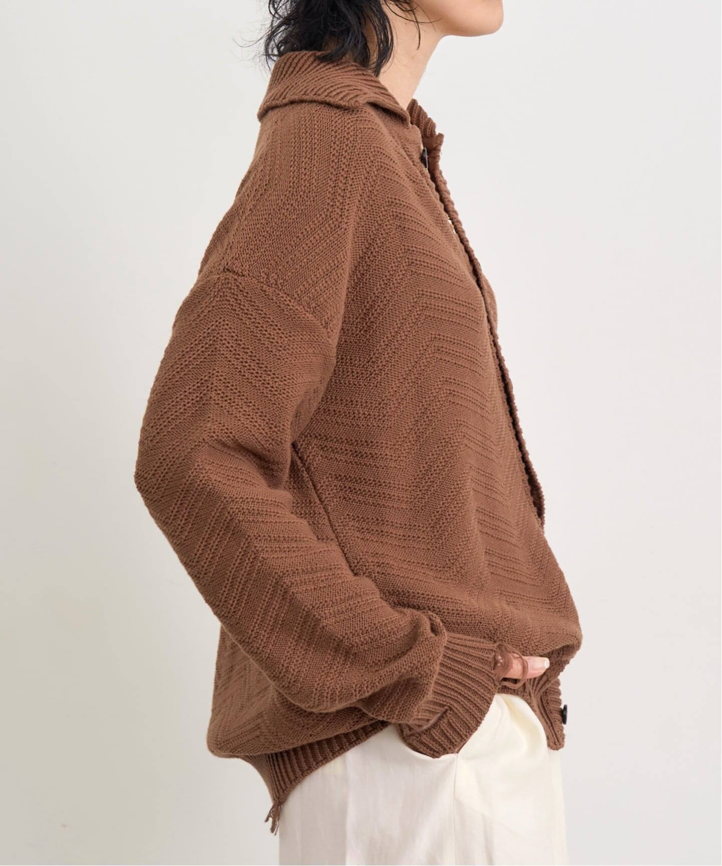 LANEUS/ラネウス】 BOXY FIT KNIT with Collar（ニット／セーター）｜L