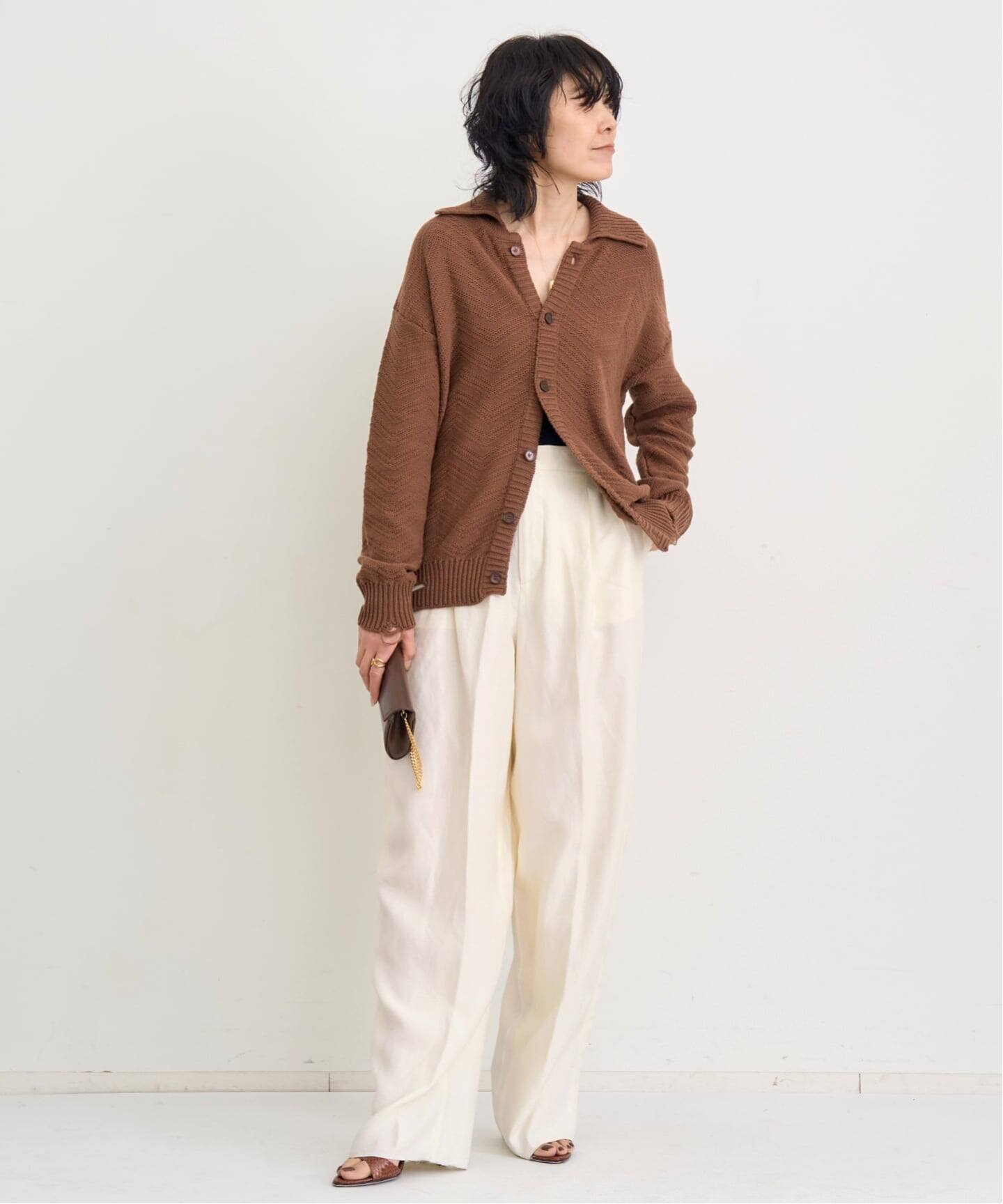 アパルトモン　【LANEUS/ラネウス】 BOXY FIT KNIT LANEUS/ラネウス】 BOXY FIT KNIT with Collar（ニット／セーター）｜L