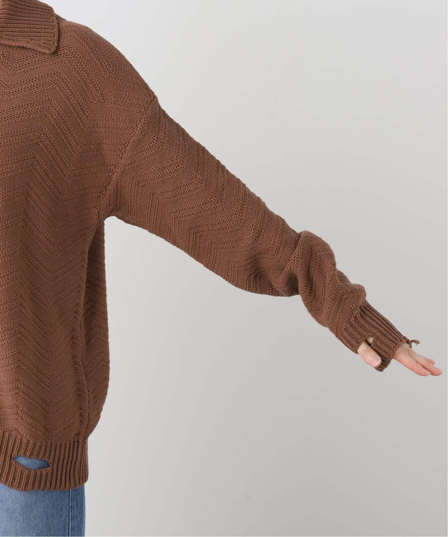 完売カラー☆L'Appartement LANEUSラネウス BEANIE☆新品 LANEUS/ラネウス】 BOXY FIT KNIT with Collar（ニット／セーター）｜L
