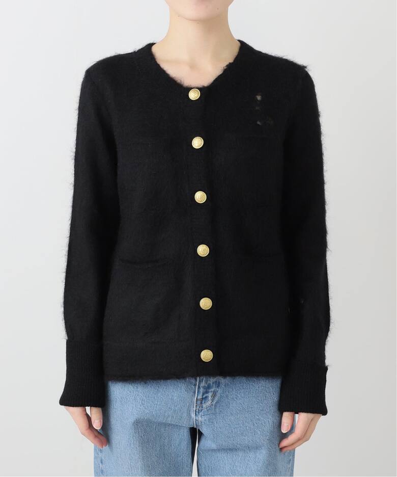 R13/アールサーティーン】 ELONGATED SHRUNKEN CREWNECK CARDIGAN