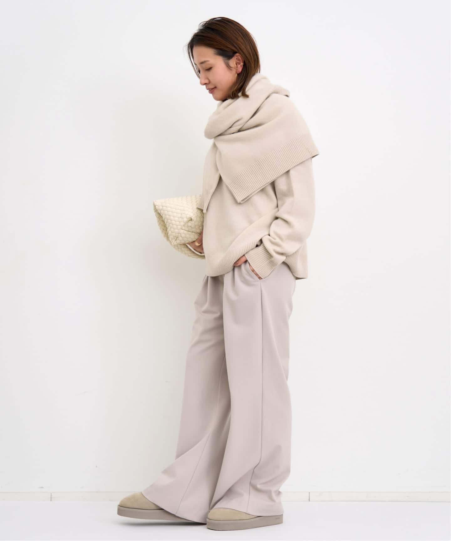 SOFT GOAT/ソフト ゴート】 Boyfriend Crewneck Knit（ニット