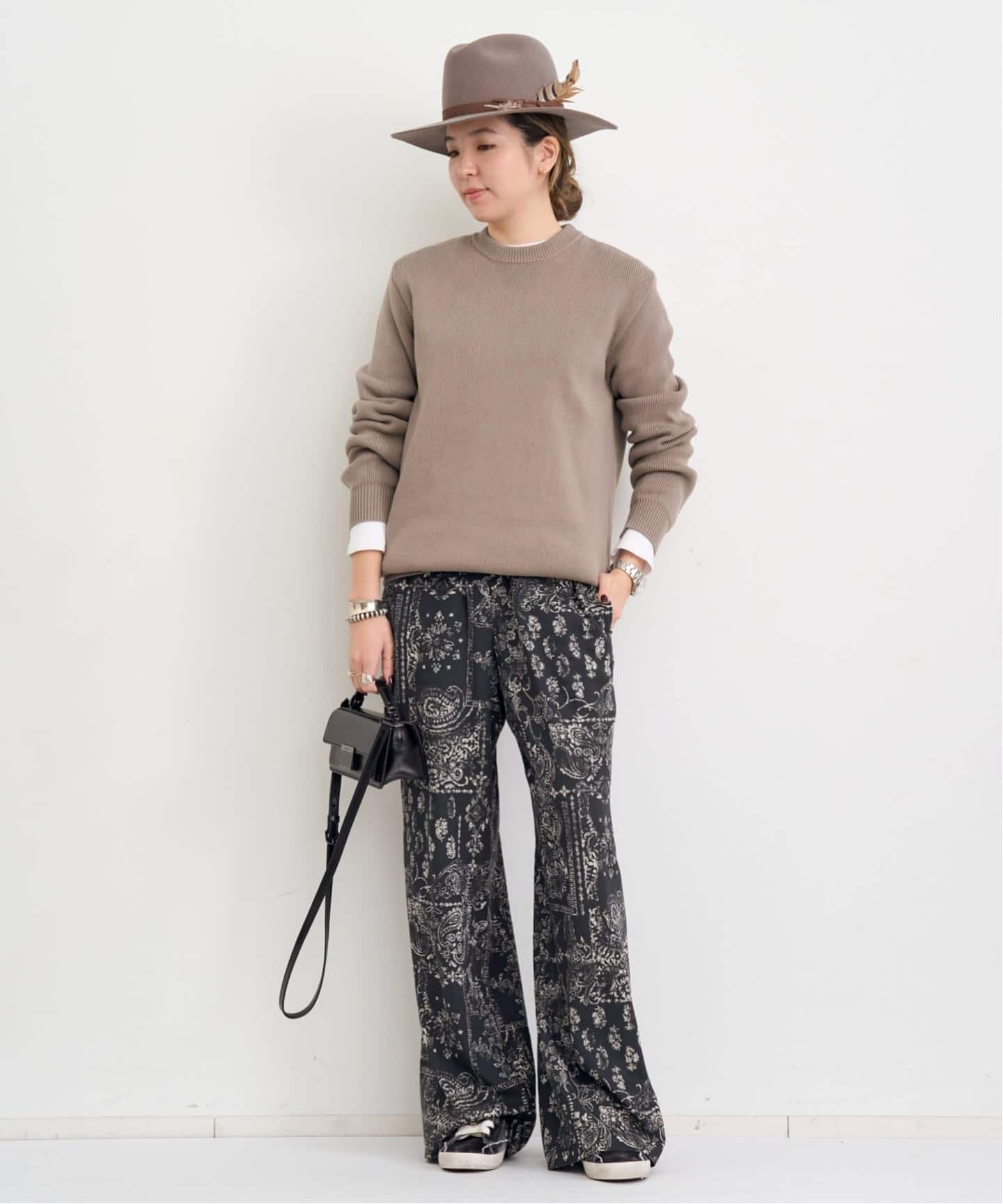 ドゥーズィエムクラス　ゴールデングース　ニット　グレー GOLDEN GOOSE / ゴールデングース】BACK LOGO KNIT（ニット／セーター