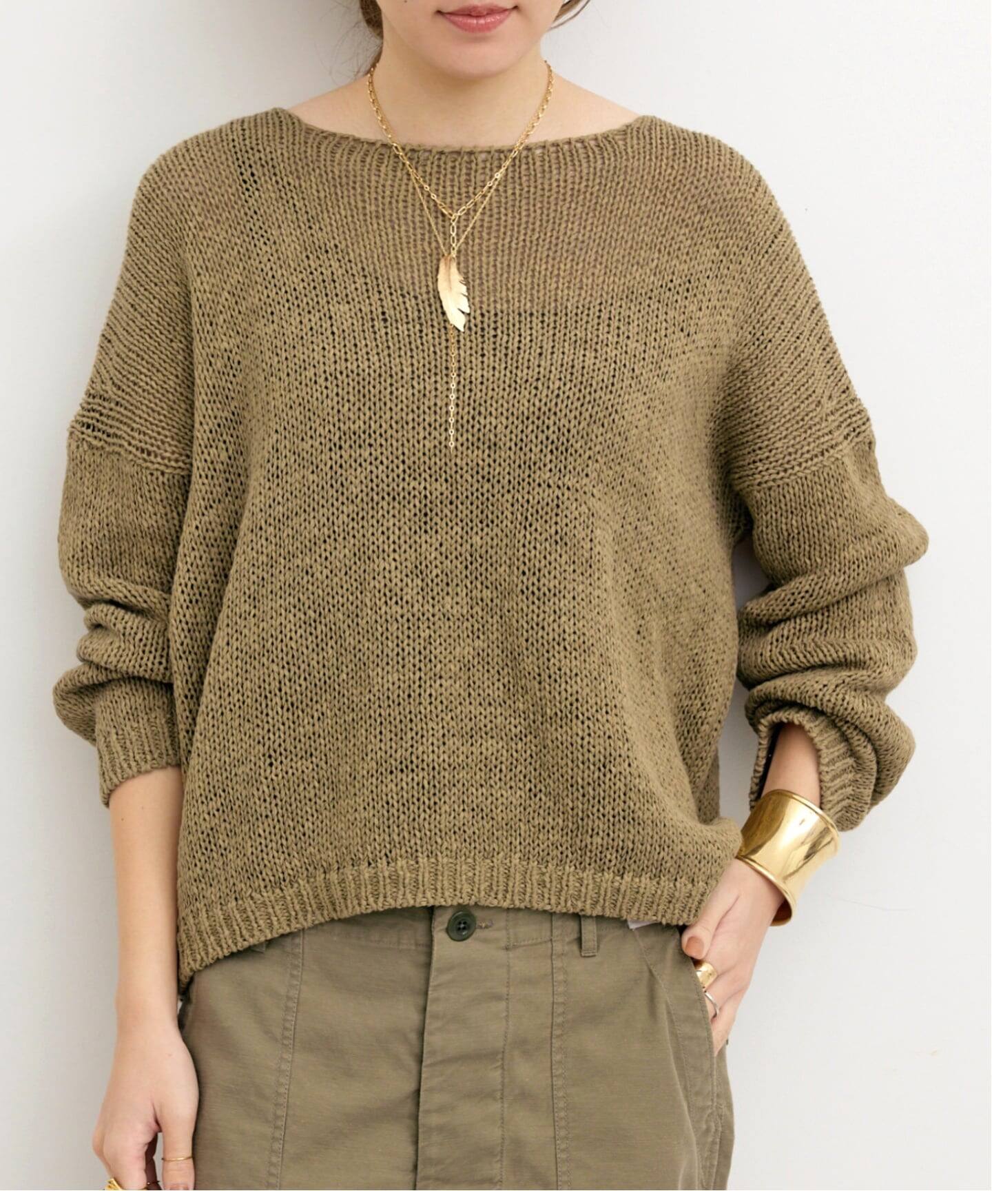 ROBERTO COLLINA/ロベルト コリーナ】 BOAT NECK KNIT（ニット 