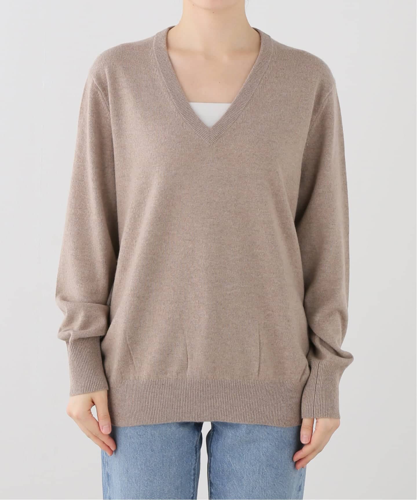 CASHMERE COMPANY/カシミヤ カンパニー】 CASHMERE V NECK KNIT