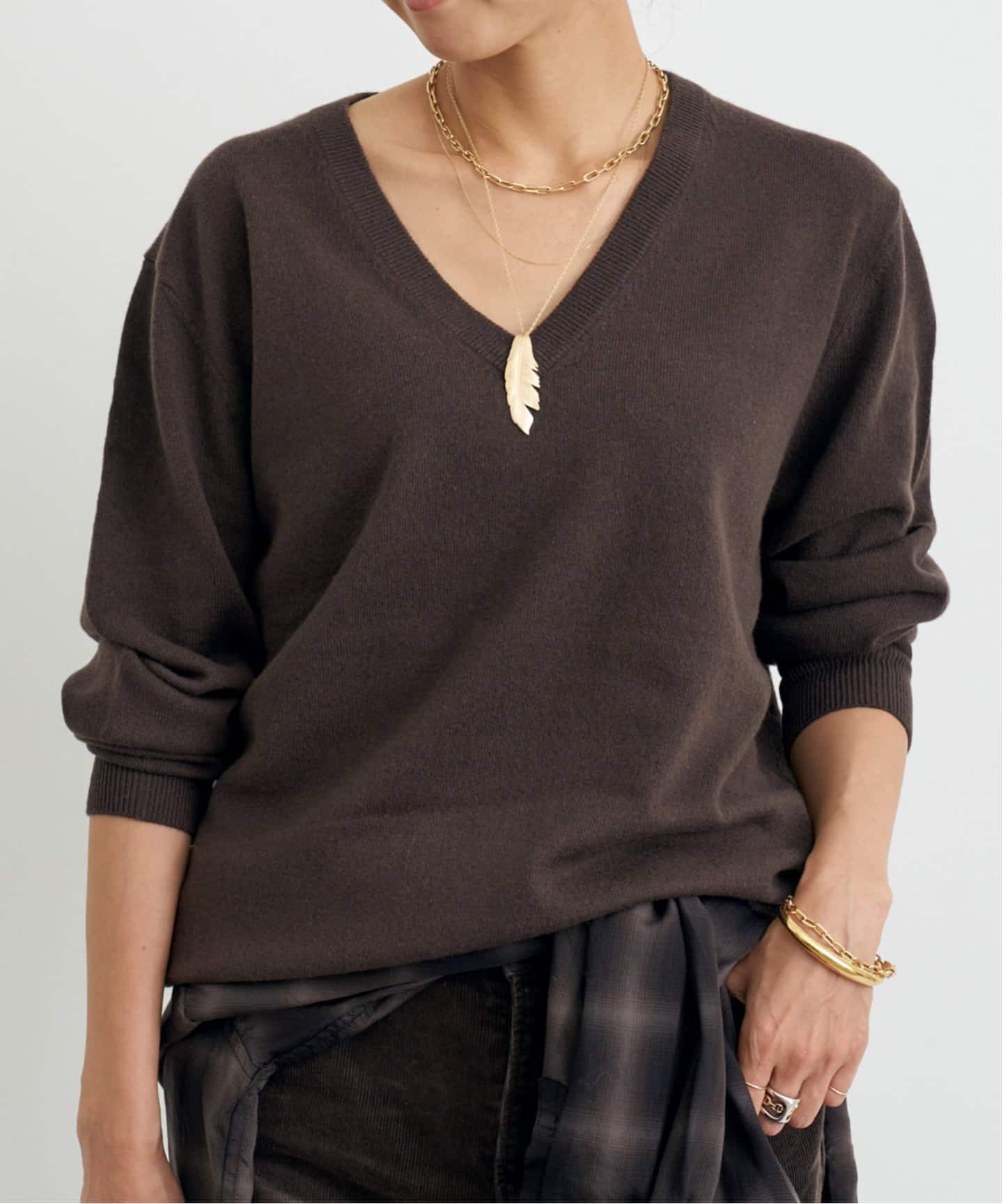 CASHMERE COMPANY/カシミヤ カンパニー】 CASHMERE V NECK KNIT