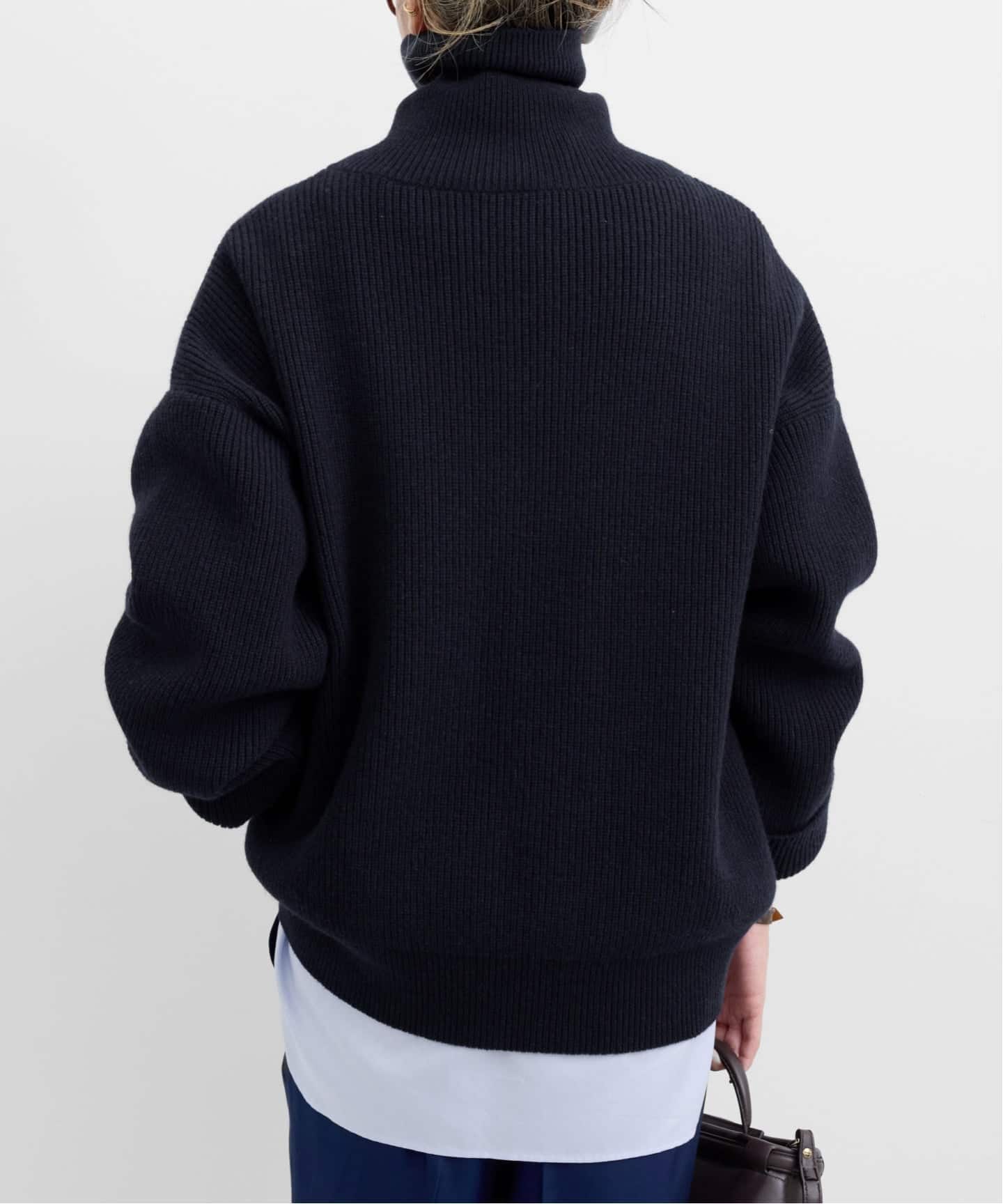 RASPAIL/ラスパイユ】HALF ZIP RIB KNIT（ニット／セーター）｜L
