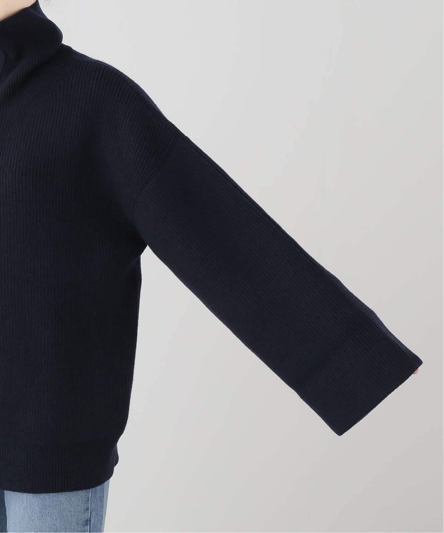 RASPAIL/ラスパイユ】HALF ZIP RIB KNIT（ニット／セーター）｜L