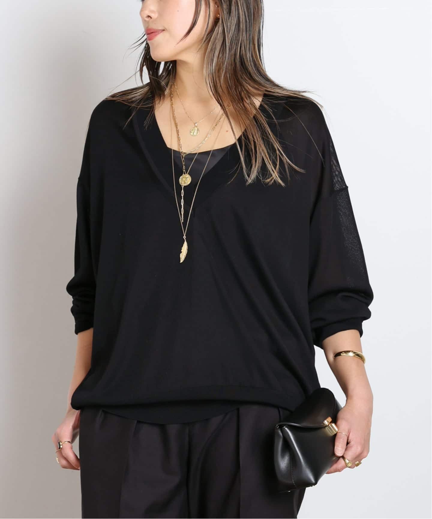 予約》ライトディープVネックニット（ニット／セーター）｜AP STUDIO