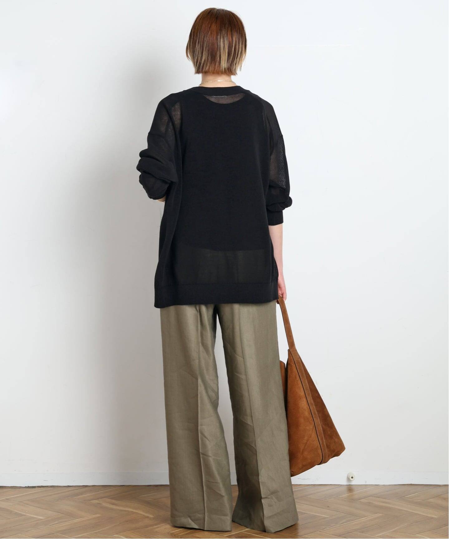 【美品】  AP STUDIO / エーピーストゥディオ | 2020AW | ウール エリクサーカーディガン | F | チャイロ | レディース セール】リブオーバーサイズ カーディガン（カーディガン/ボレロ）｜AP