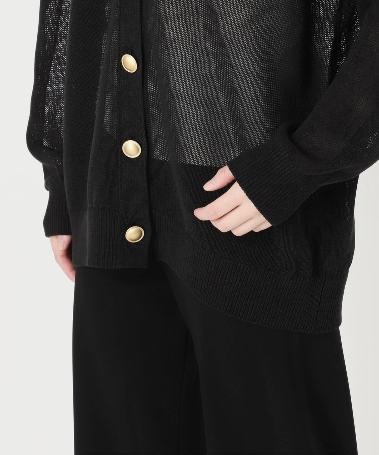 AP STUDIO  クルーネックカーディガン Acne Studios - クルーネックカーディガン - ブラック