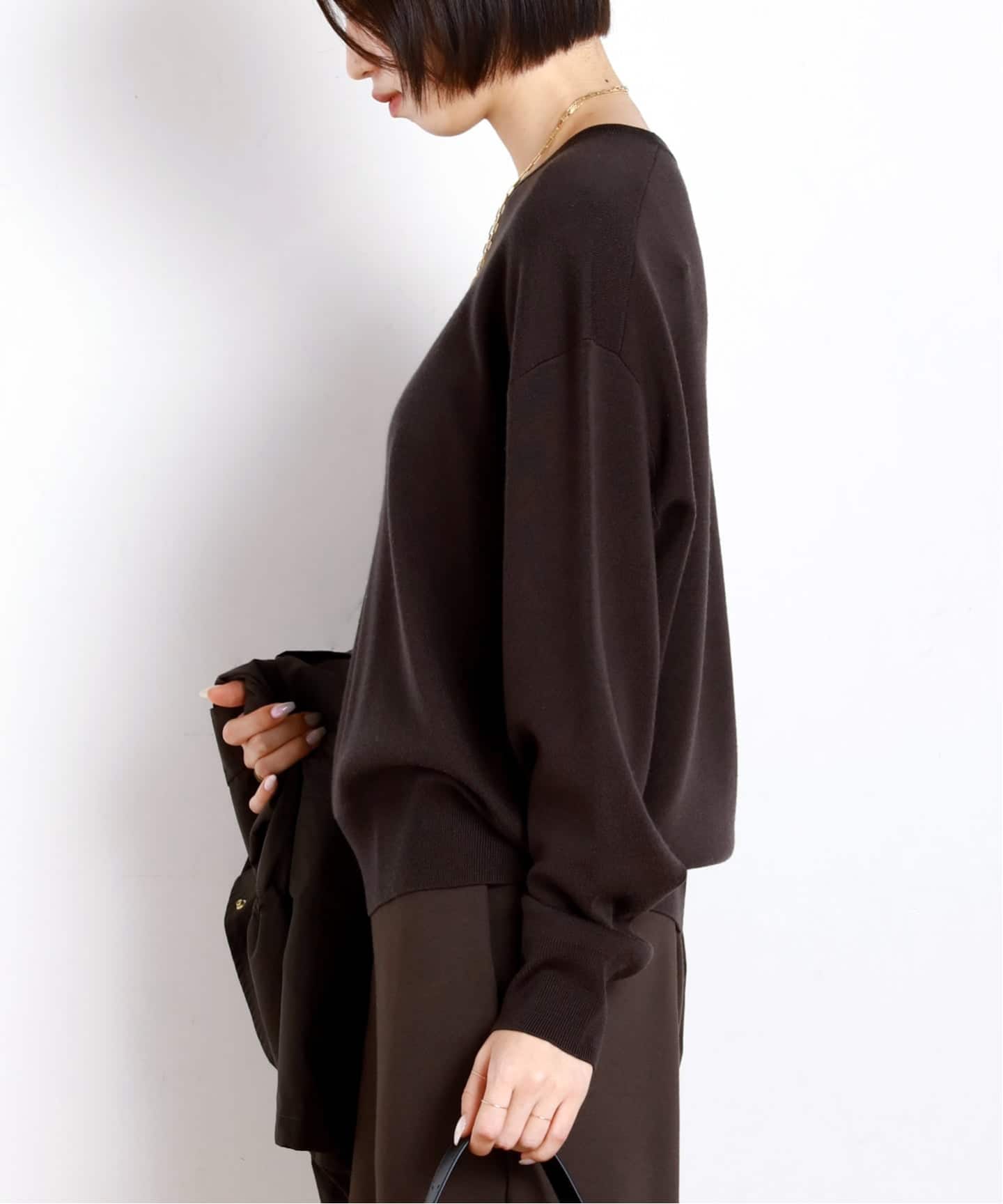 予約》*ウォッシャブルウールクルーネックプルオーバー（ニット