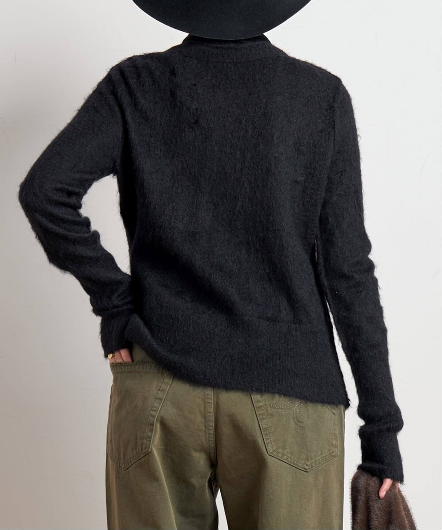 R13/アールサーティーン】ELONGATED SHRUNKEN CREWNECK CARDIGAN