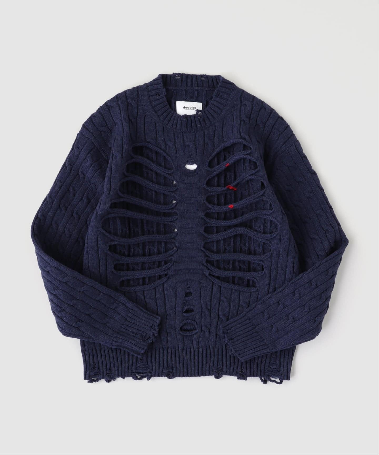 doublet / ダブレット RIB CAGE CABLE KNIT PULLOVER（ニット