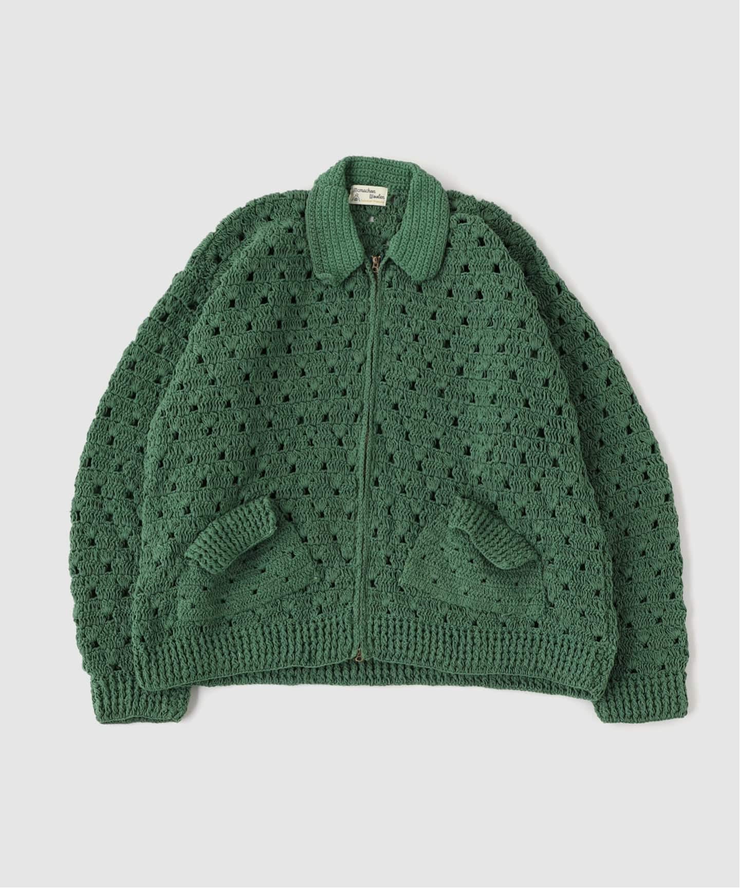 MacMahon Knitting Mills クロシェットカーディガン MacMahon Knitting Mills / マクマホンニッティングミルズ Crochet Zip