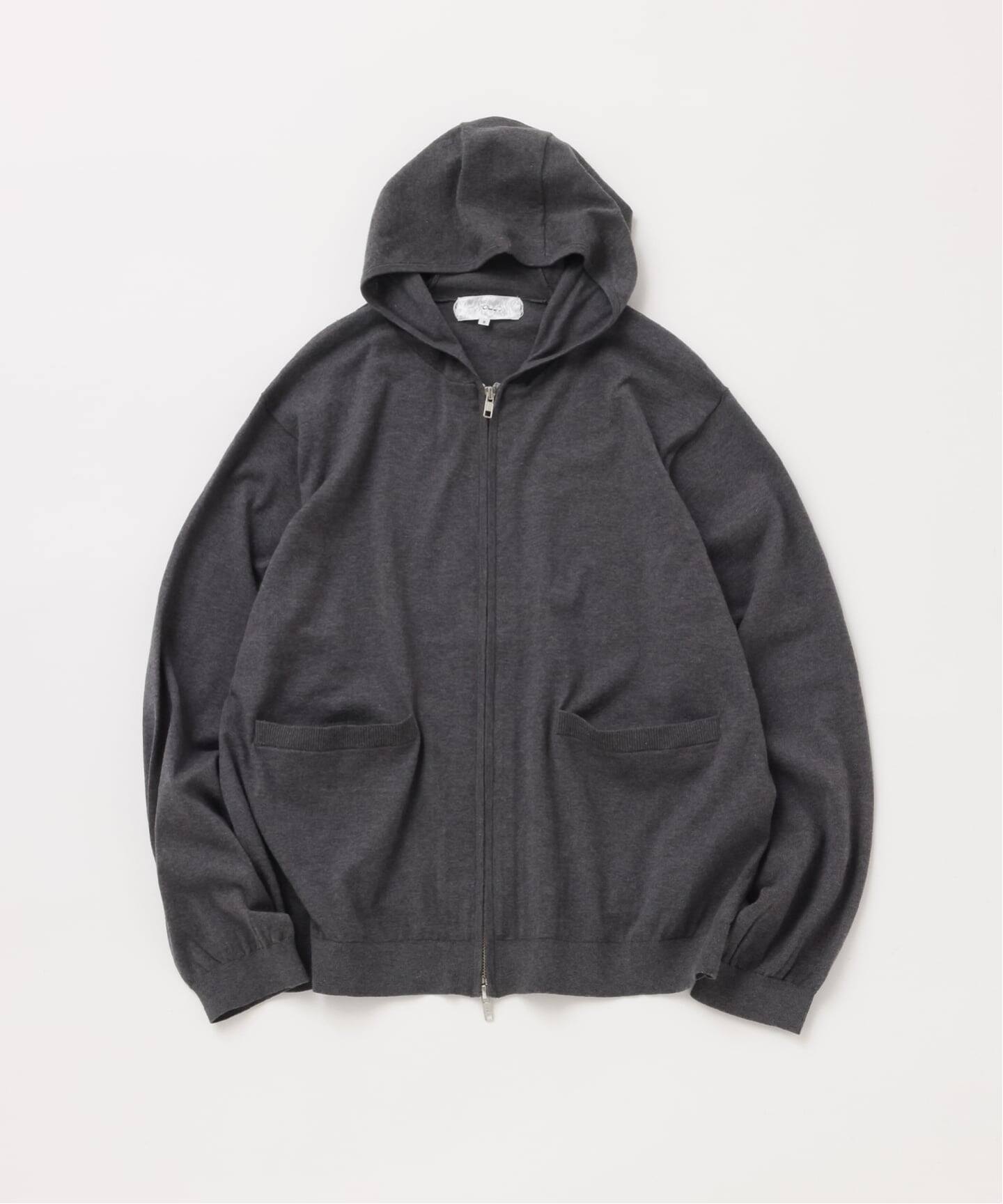 FOLL / フォル】italy spinning giza cotton zip hoodie（ニット 