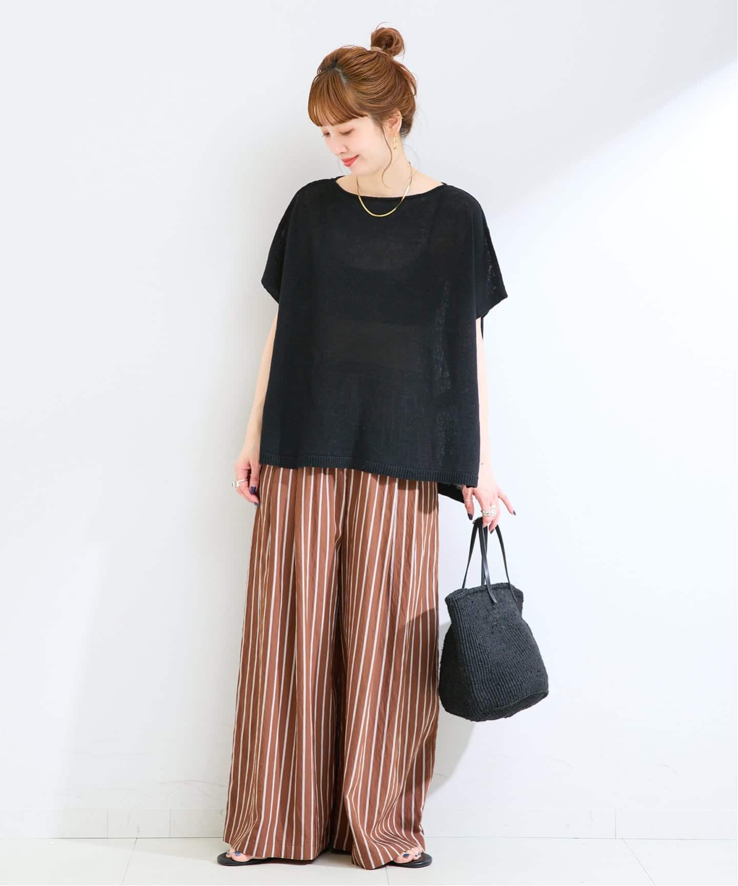FRAMeWORK◆ポンチョプルオーバー2 手洗い可 / FRENCH ICY LINEN ポンチョプルオーバー（ニット／セーター