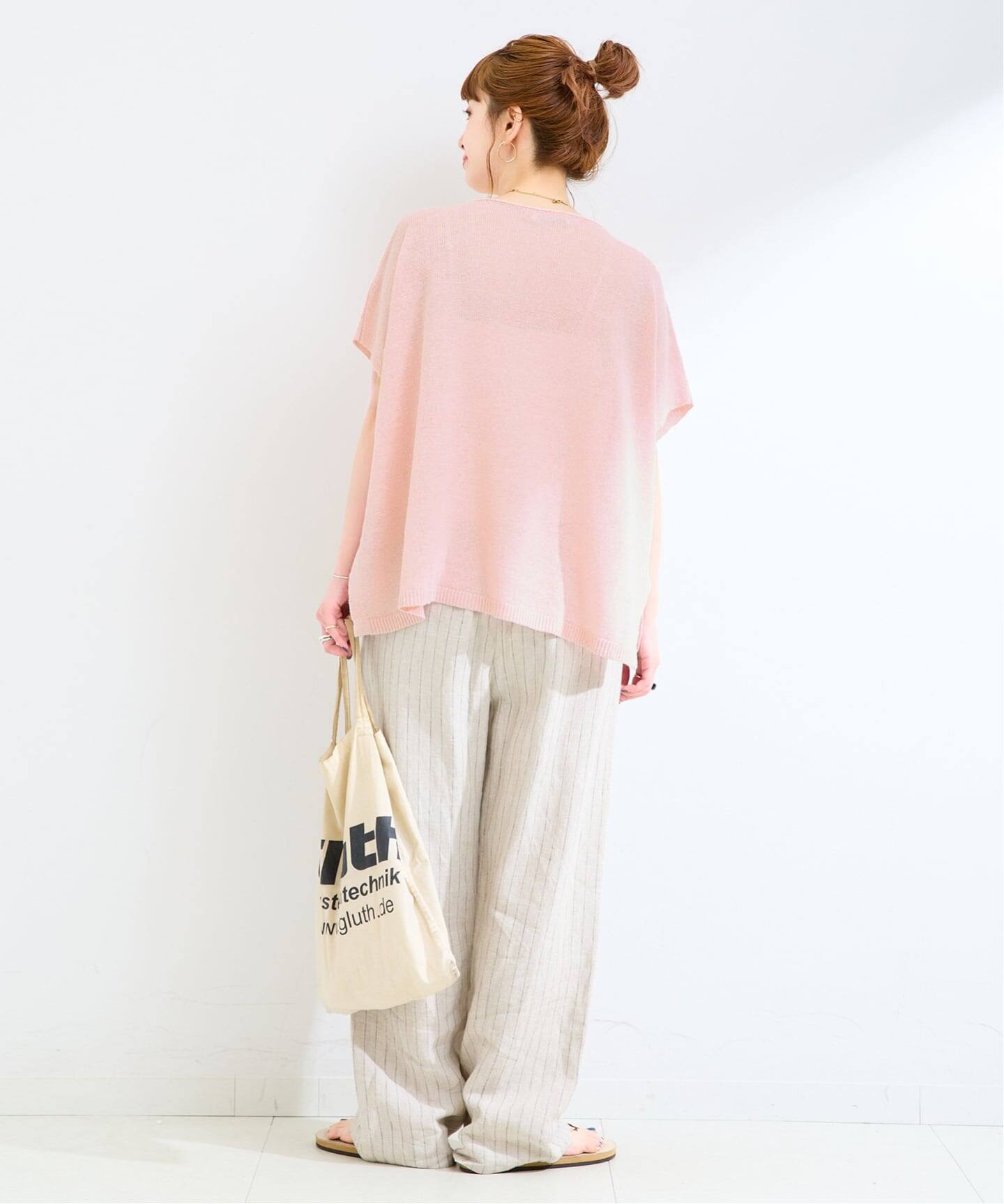 手洗い可 / FRENCH ICY LINEN ポンチョプルオーバー（ニット／セーター