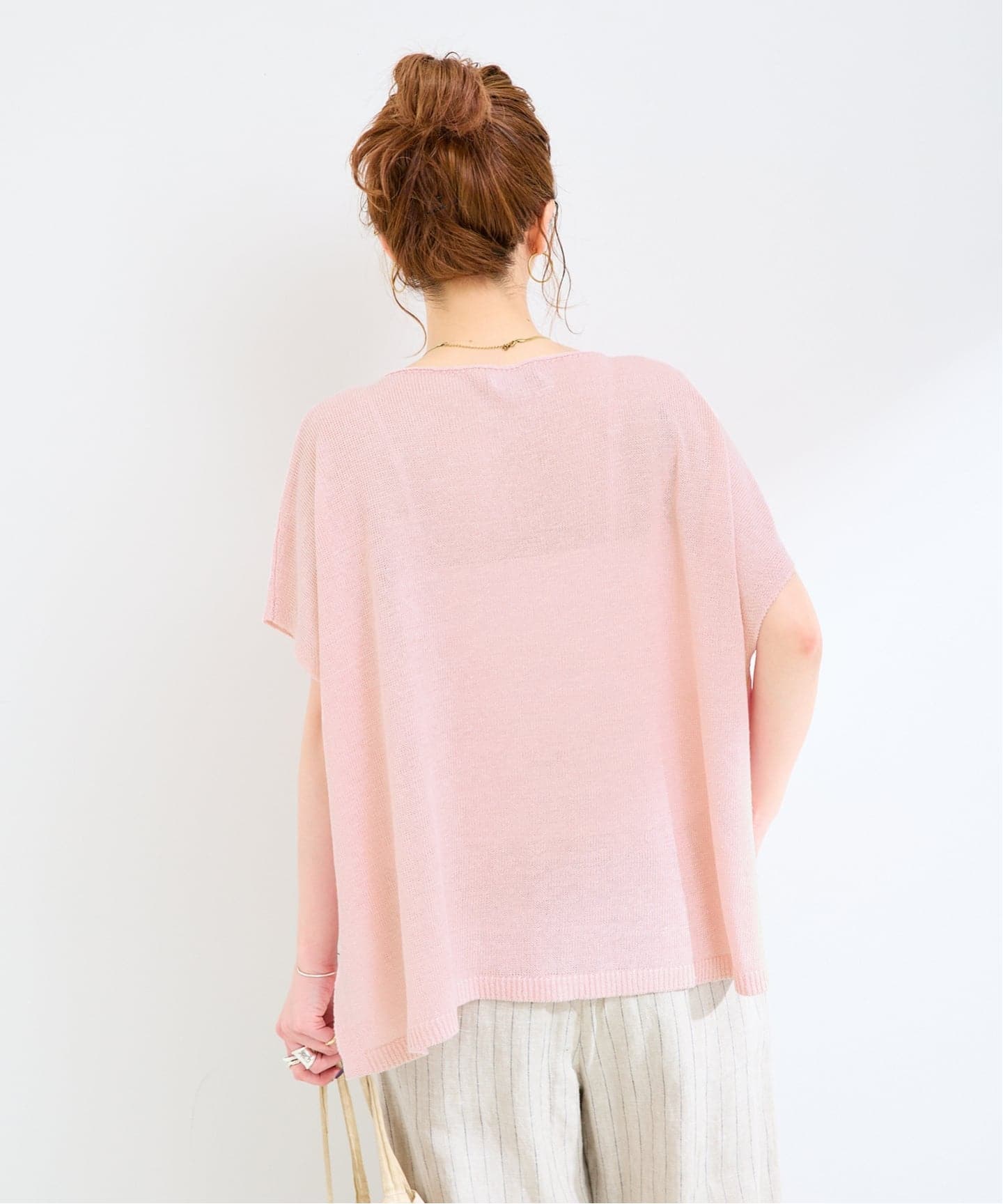 手洗い可 / FRENCH ICY LINEN ポンチョプルオーバー（ニット／セーター