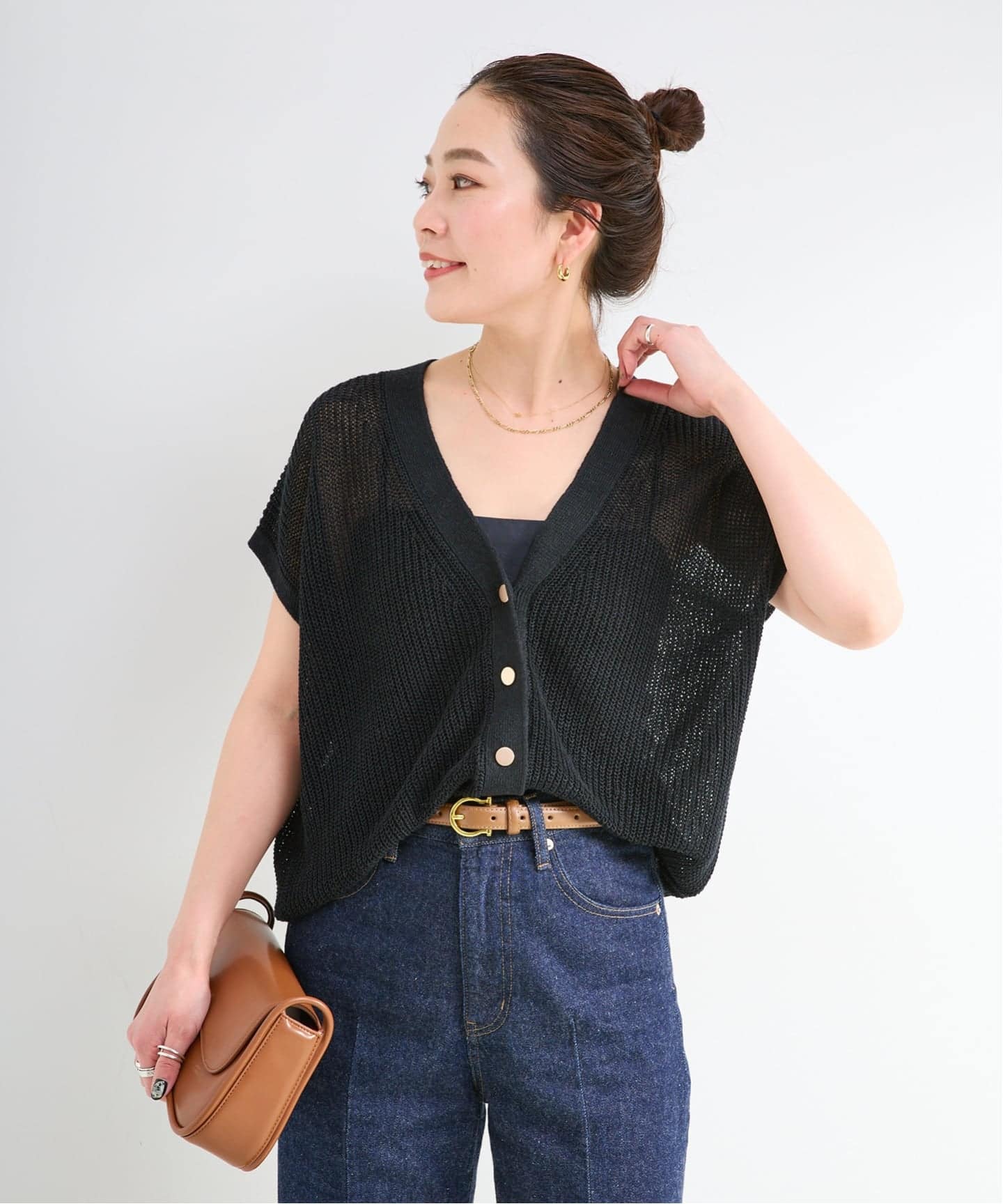 手洗い可 / FRENCH ICY LINEN 畦ベスト（ベスト）｜B.C STOCK（ベー