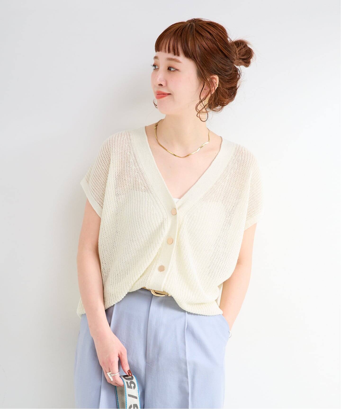 手洗い可 / FRENCH ICY LINEN 畦ベスト（ベスト）｜B.C STOCK（ベー