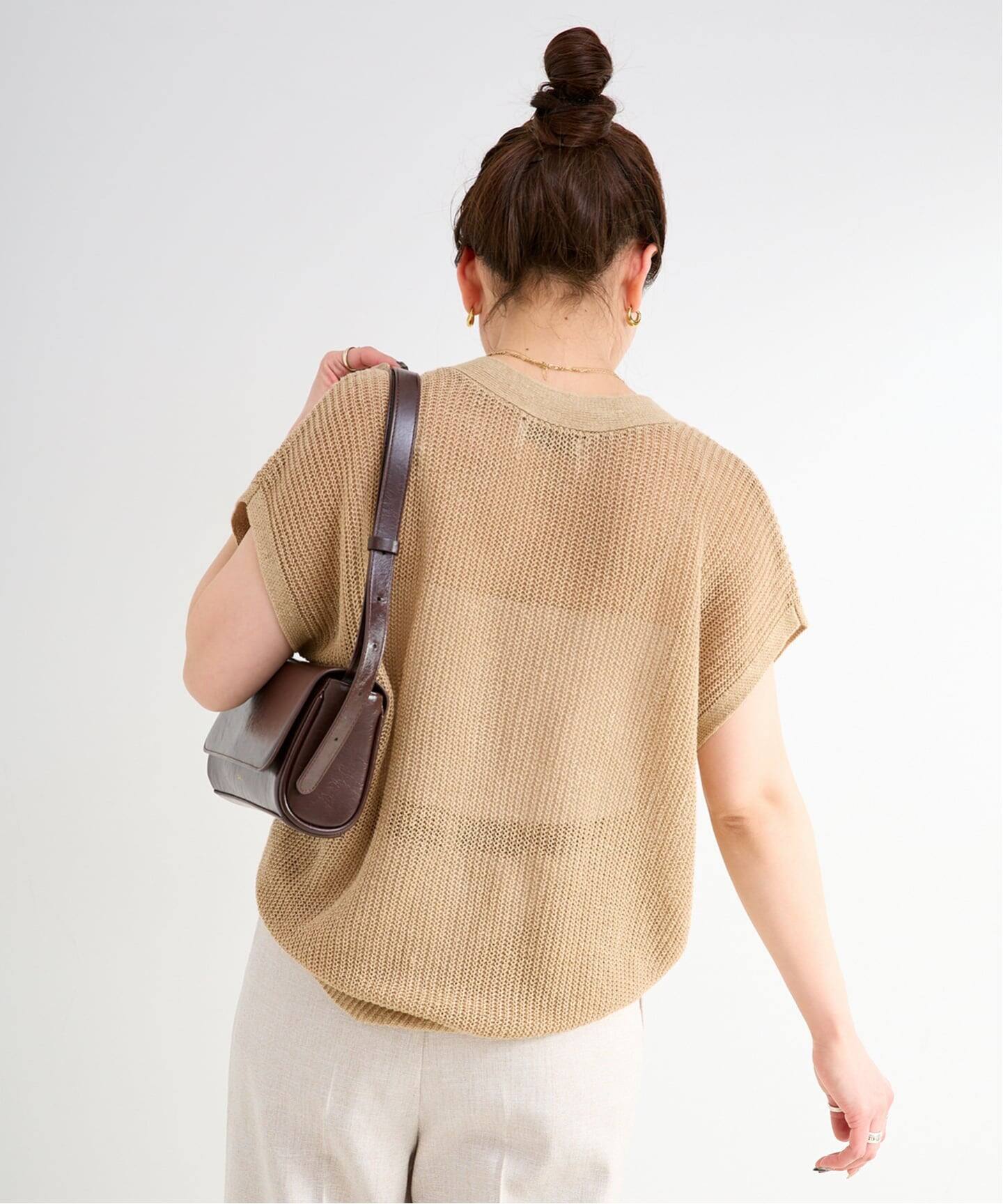 手洗い可 / FRENCH ICY LINEN 畦ベスト（ベスト）｜B.C STOCK（ベー