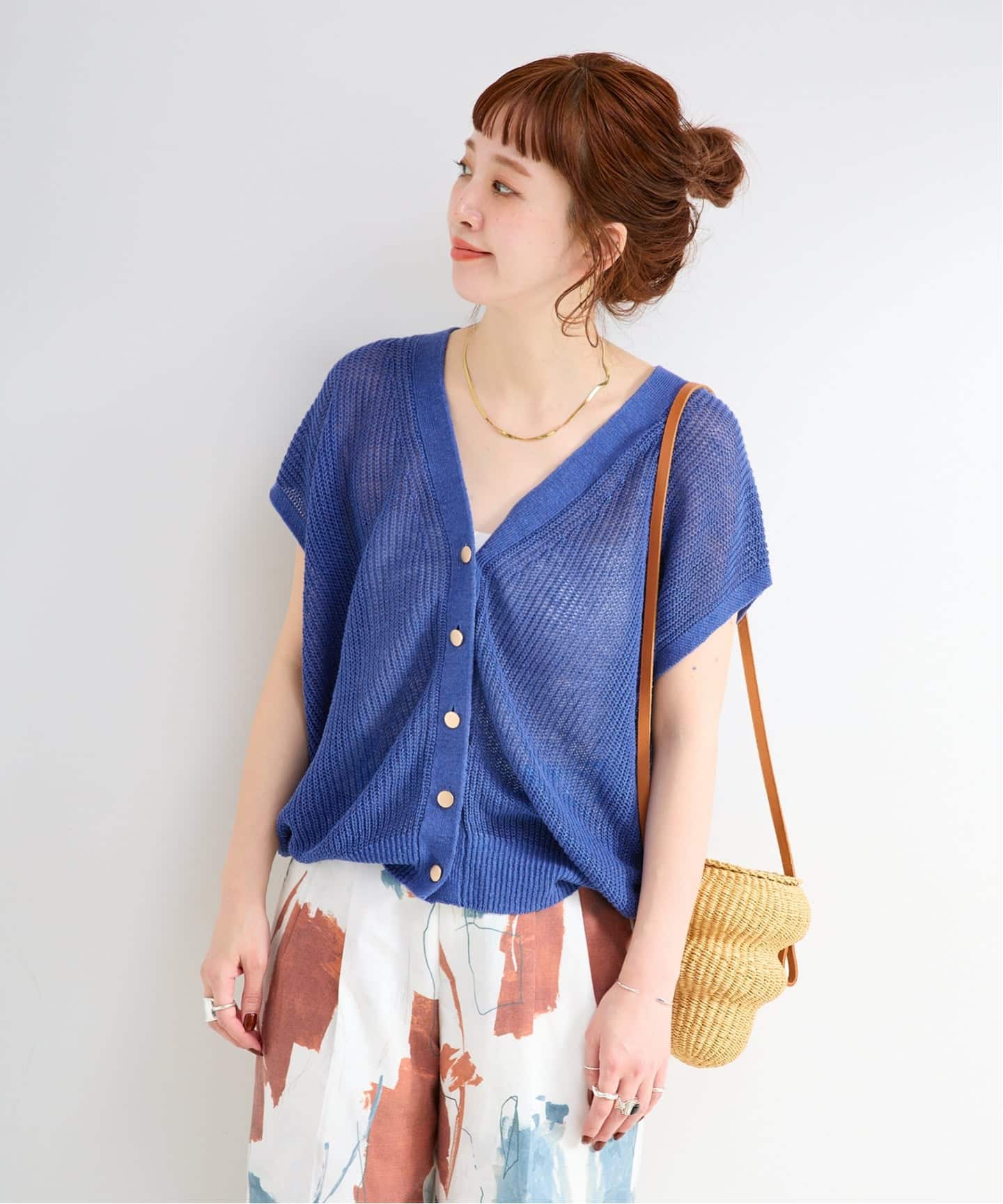 手洗い可 / FRENCH ICY LINEN 畦ベスト（ベスト）｜B.C STOCK（ベー
