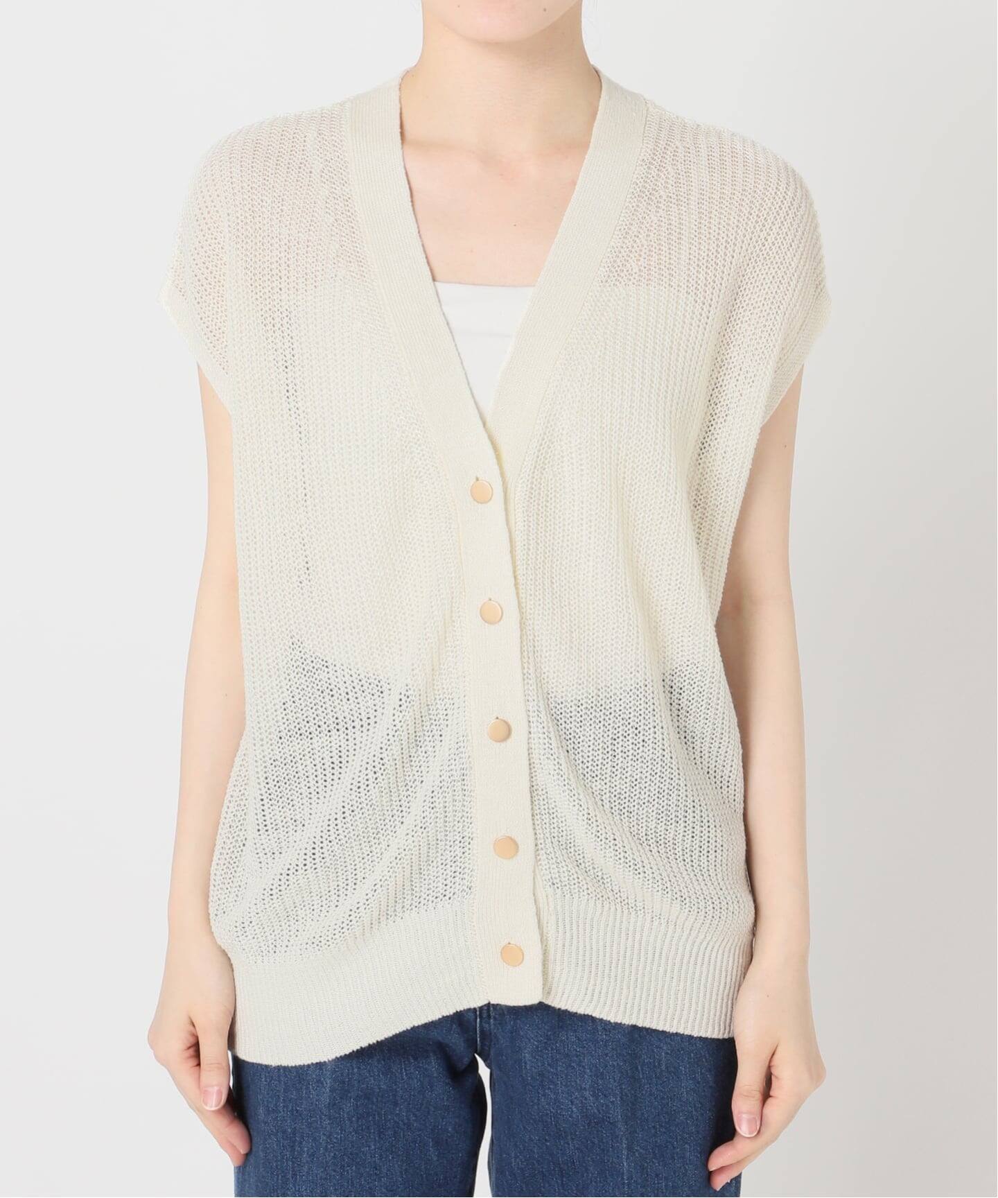 手洗い可 / FRENCH ICY LINEN 畦ベスト（ベスト）｜B.C STOCK（ベー