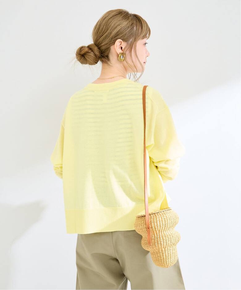 追加》【WEB限定】手洗い可 / ハイツイストクルーカーディガン 