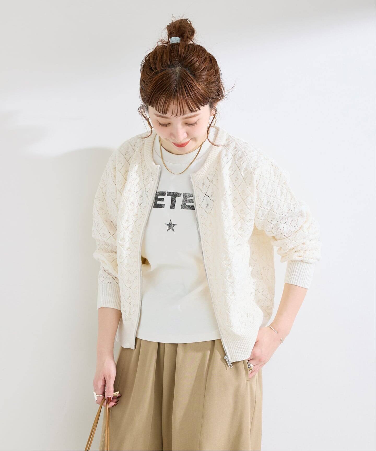 手洗い可 / 幾何柄ZIPカーディガン（カーディガン）｜B.C STOCK（ベー