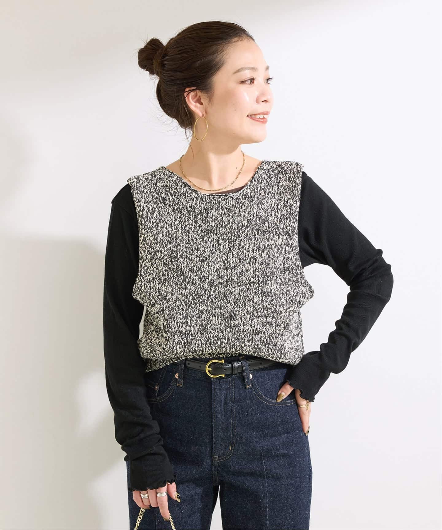 予約》手洗い可 / MIXラメニットベスト（ベスト）｜B.C STOCK（ベー