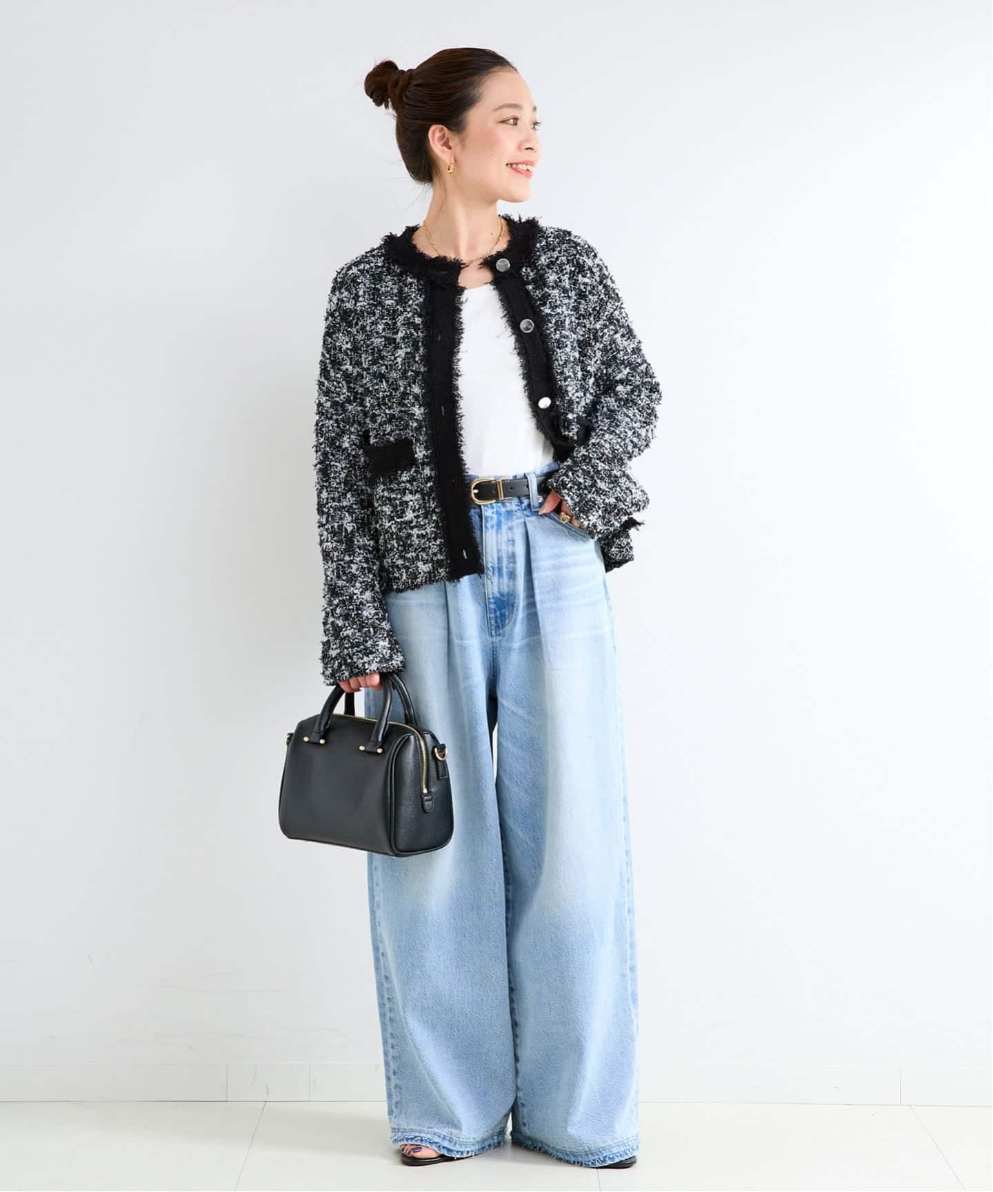 予約》手洗い可 / ツイードニットジャケット（カーディガン）｜B.C