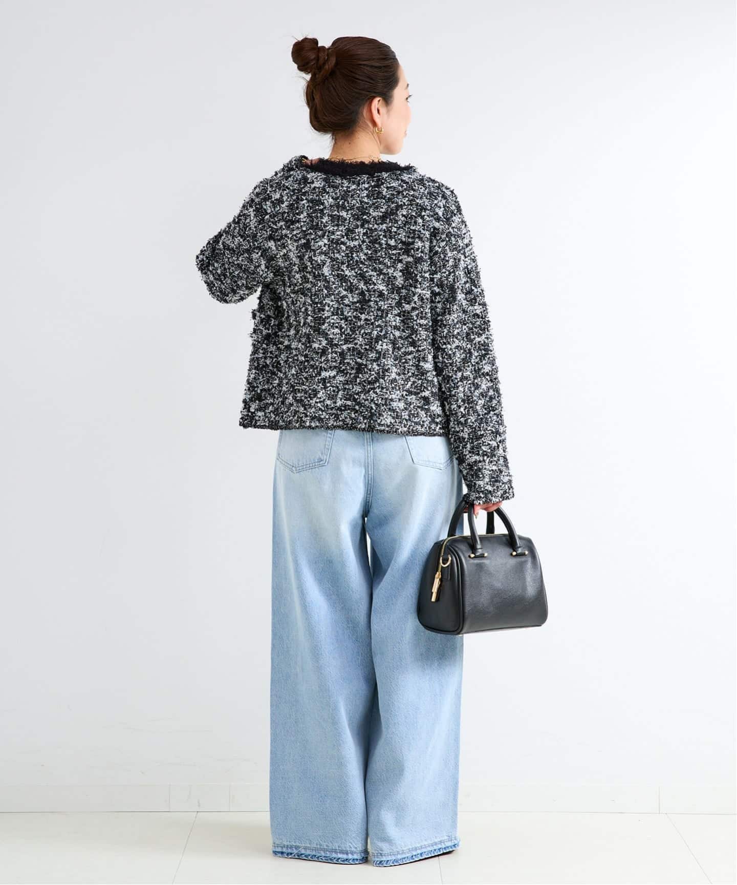 予約》手洗い可 / ツイードニットジャケット（カーディガン）｜B.C