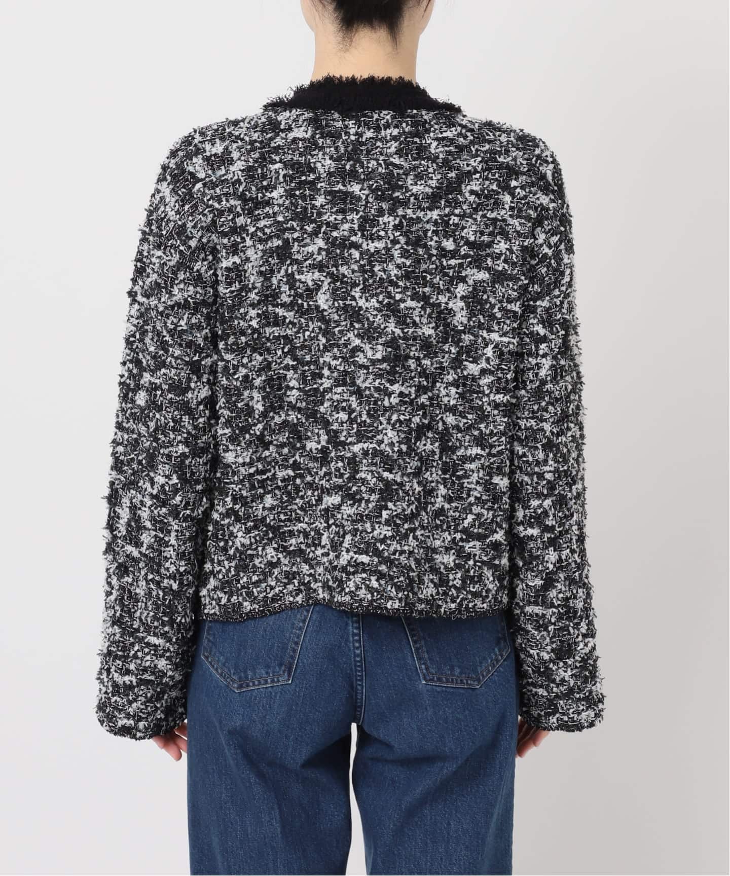 予約》手洗い可 / ツイードニットジャケット（カーディガン）｜B.C