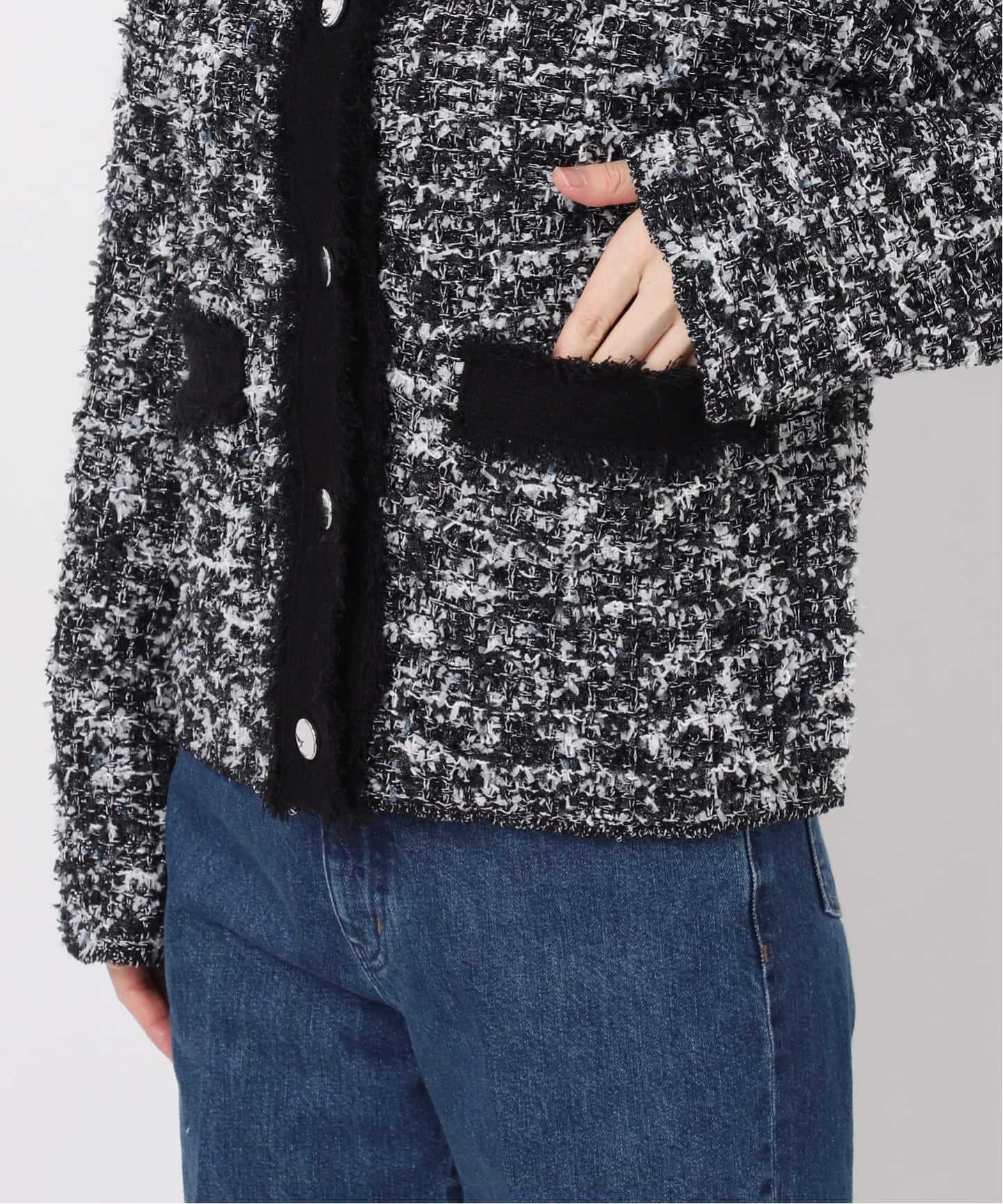 予約》手洗い可 / ツイードニットジャケット（カーディガン）｜B.C